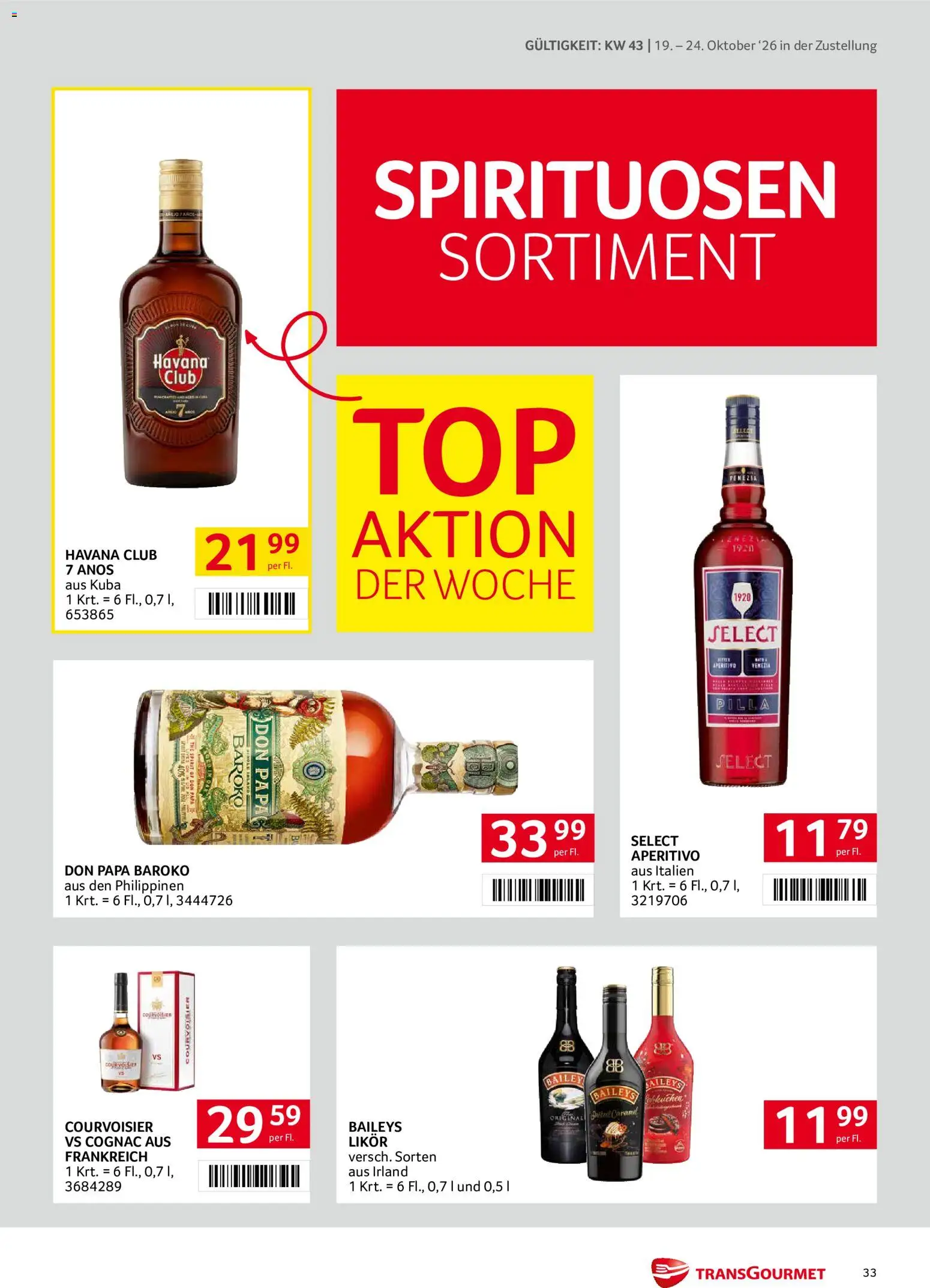 Transgourmet Flugblatt gültig ab 19.10.2026 | Seite: 33 | Produkte: Havana Club