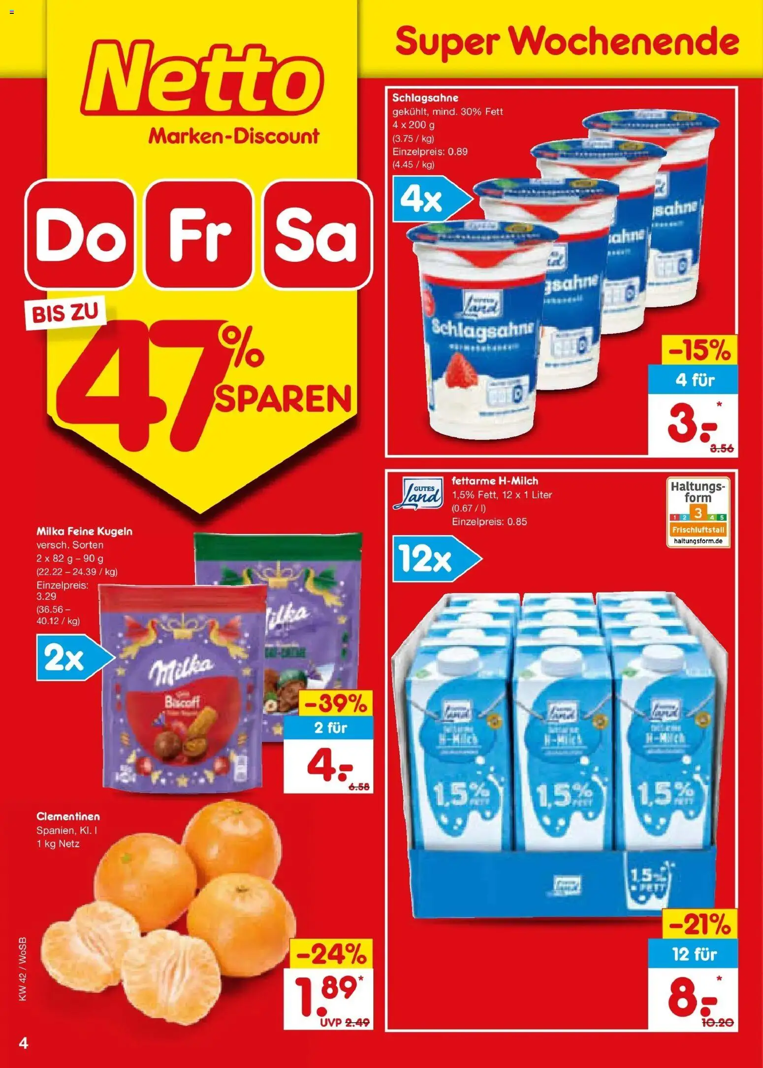 Netto Marken-Discount Prospekt Ludwigshafen-Edigheim (ab 12.10.2026) » Angebote | Seite: 56 | Produkte: Schlagsahne, Milka, Sahne