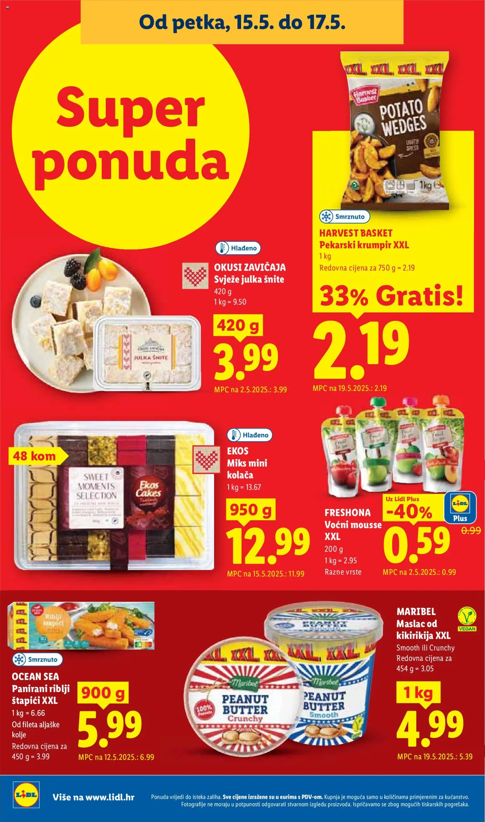 Lidl katalog | vrijedi od 11.05.2026 | Stranica: 66 | Proizvodi: Riblji štapići, Maslac od kikirikija, Krumpir, Štapići