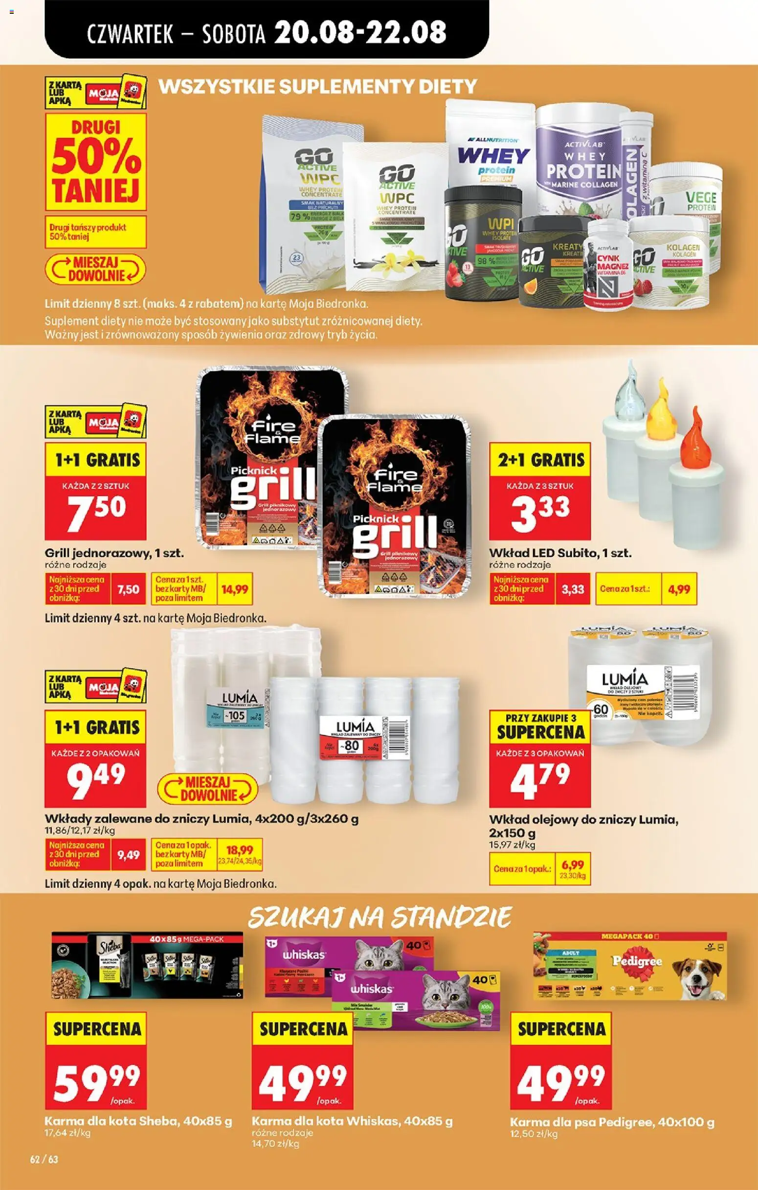 Biedronka Polsko leták - Codziennie niskie ceny od 20.08.2026 | Strana: 82 | Produkty: Whiskas, Sheba, Whey protein, LED