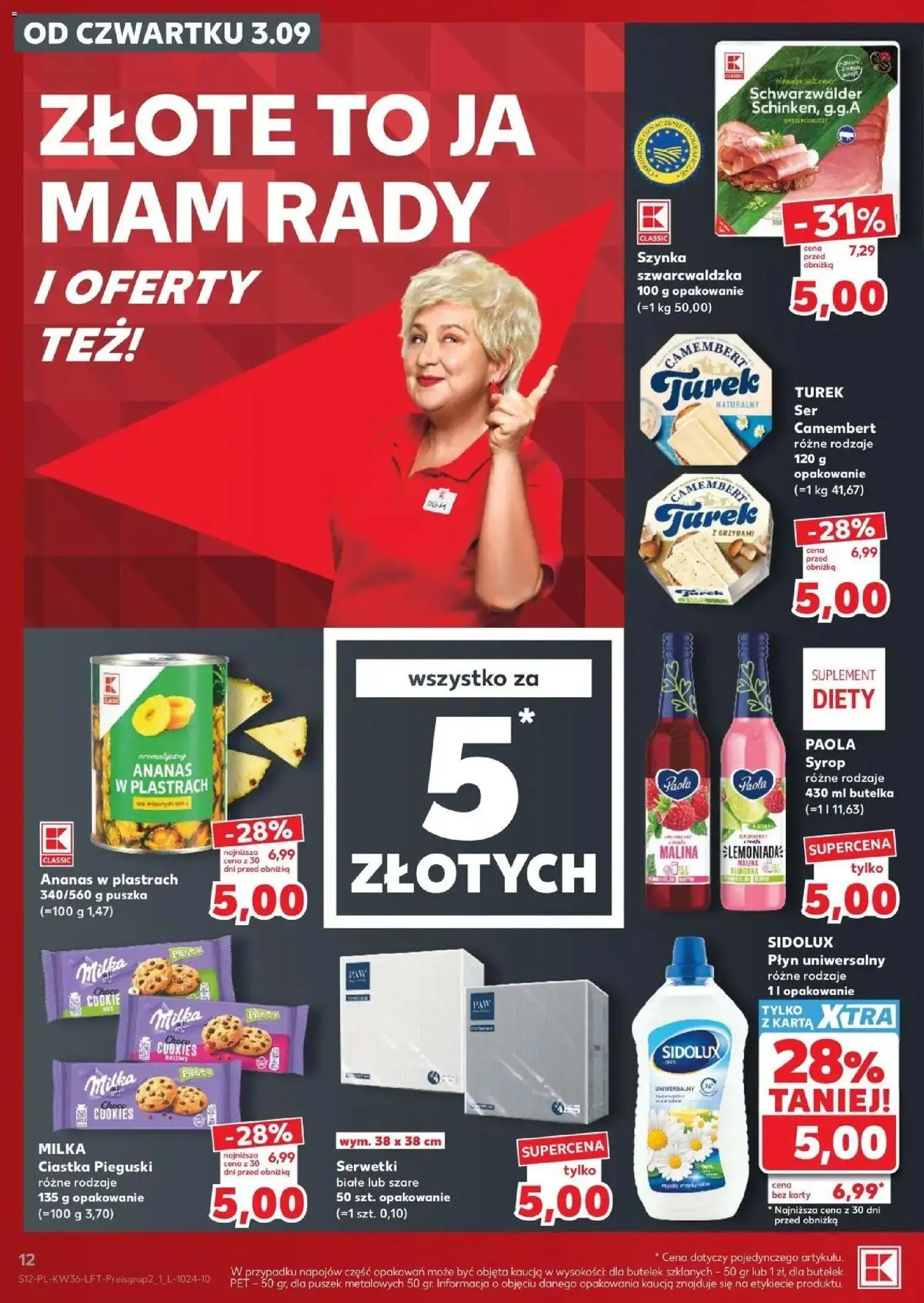 Kaufland gazetka od 03.09.2026 - od jutra PDF | Strona: 12 | Produkty: Karta, Malina, Szynka, Szynka szwarcwaldzka