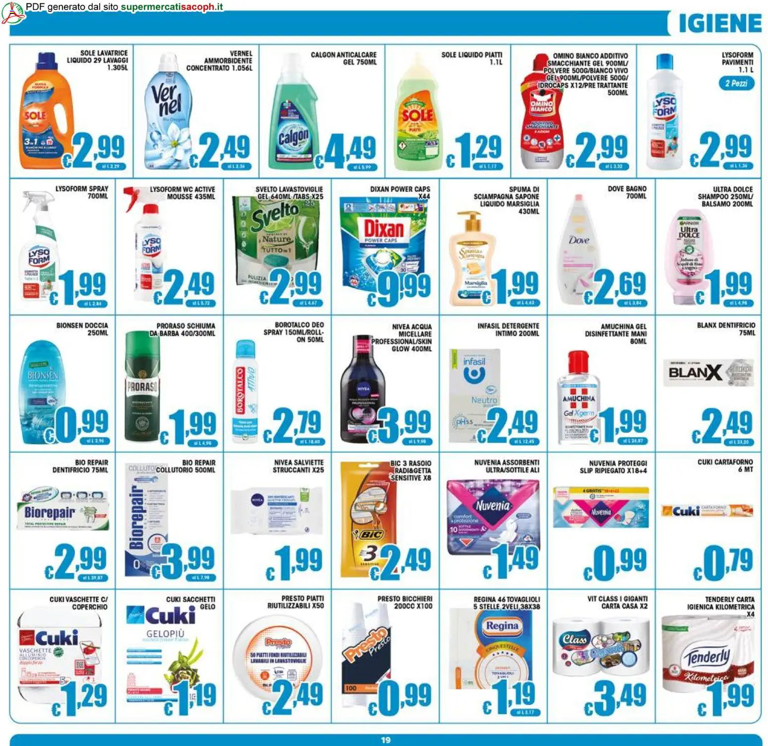 Volantino Sacoph del 23/09/2026 | Pagina: 19 | Prodotti: Schiuma, Anticalcare, Lavatrice, Lavastoviglie