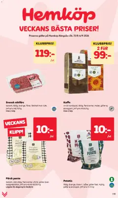 Hemköp erbjudanden - Förhandsvisning av reklamblad från butik Hemköp aktuell från 31/08/2026
