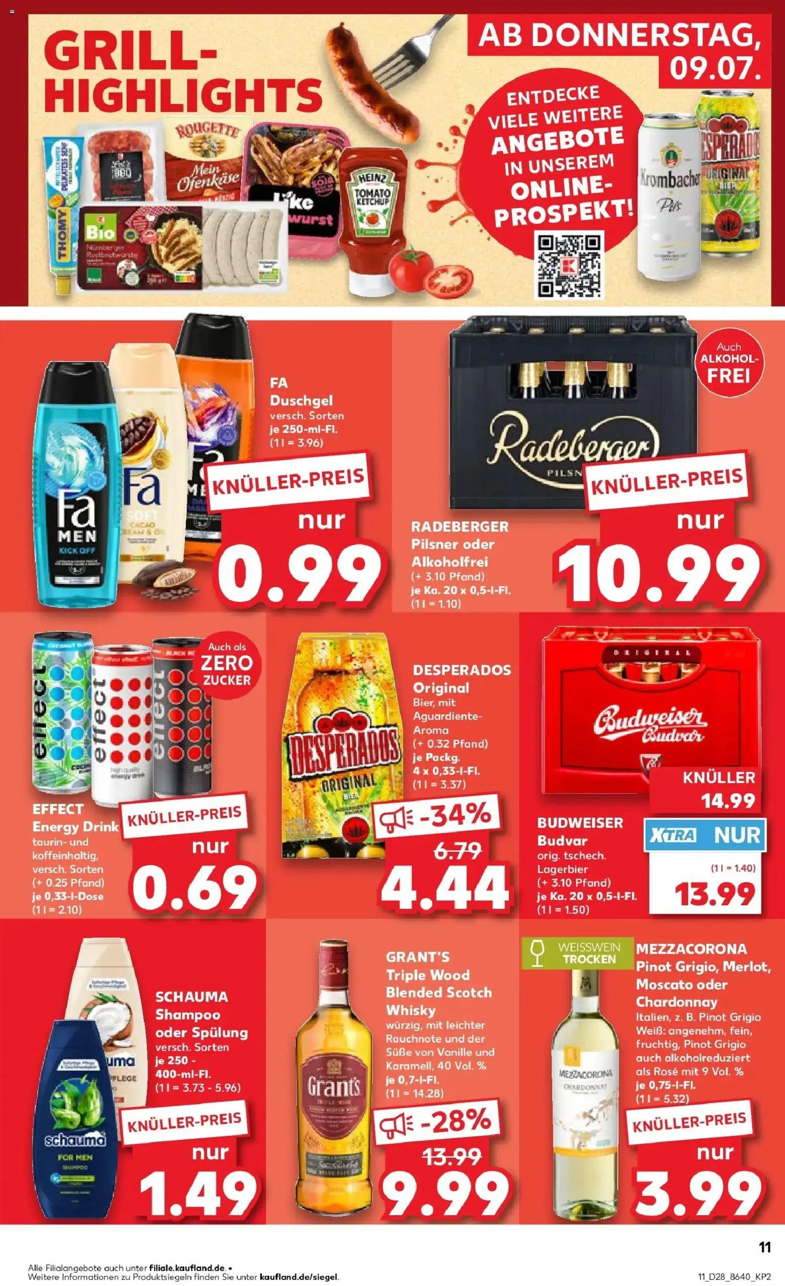 Kaufland Prospekt Pfullingen – gültig ab 09.07.2026 | Seite: 11 | Produkte: Weißwein, Shampoo, Spülung, Vanille