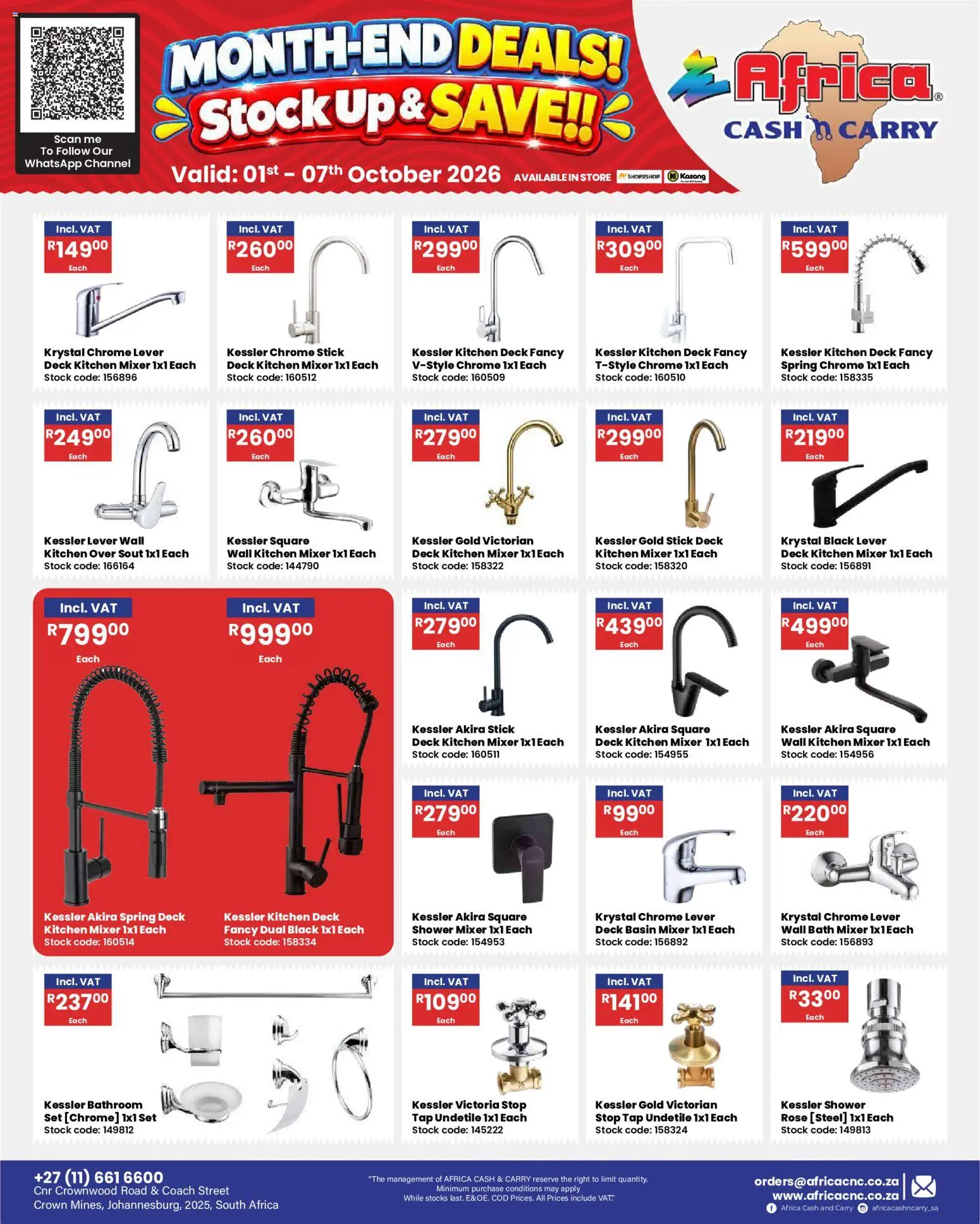 New Africa Cash & Carry catalogue – valid from 01/10/2026 | Page: 48 | Products: Mixer, Bath, Shower, Basin