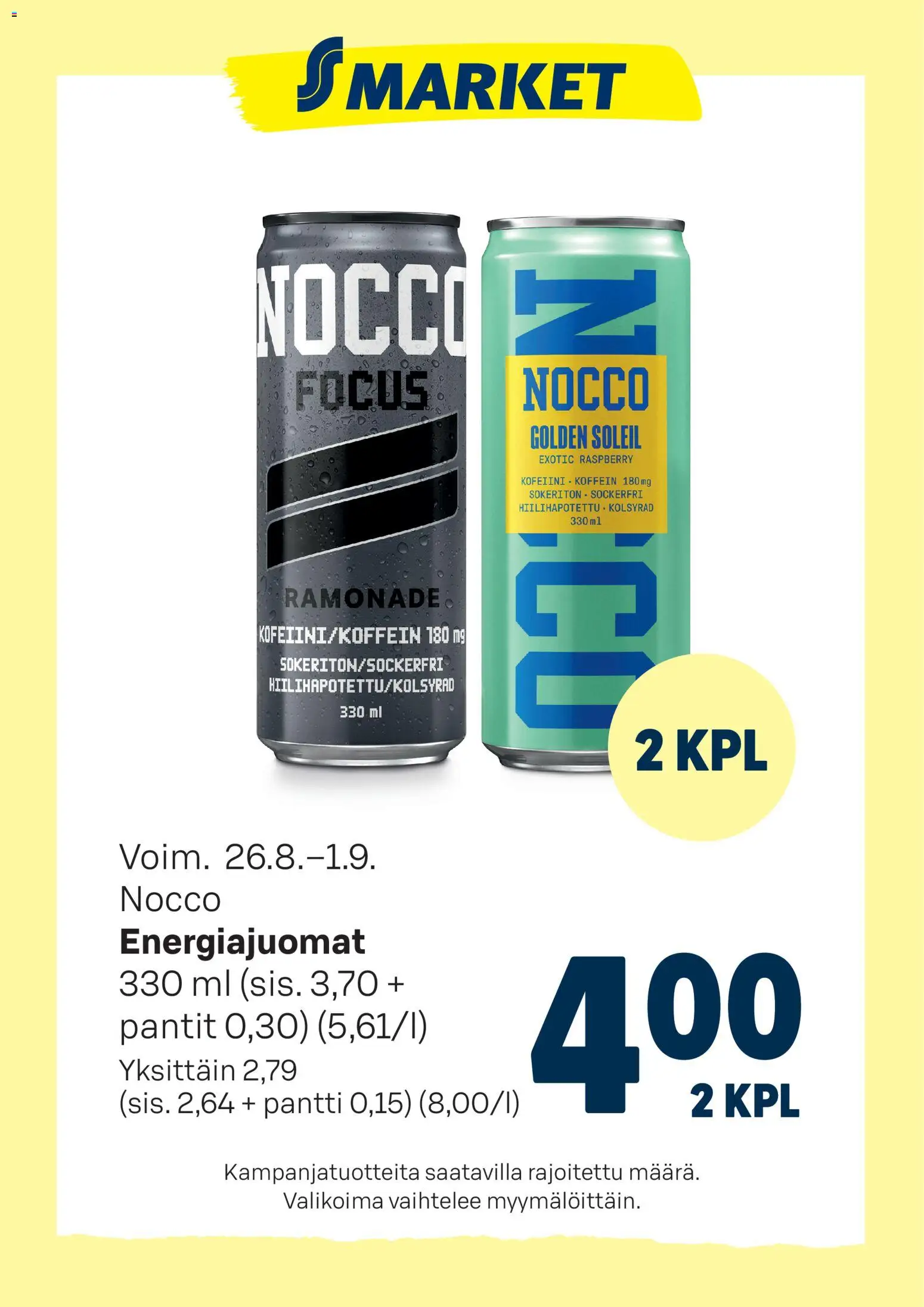 S-market - Nocco – voimassa 26/08/2026 alkaen | Sivu: 1