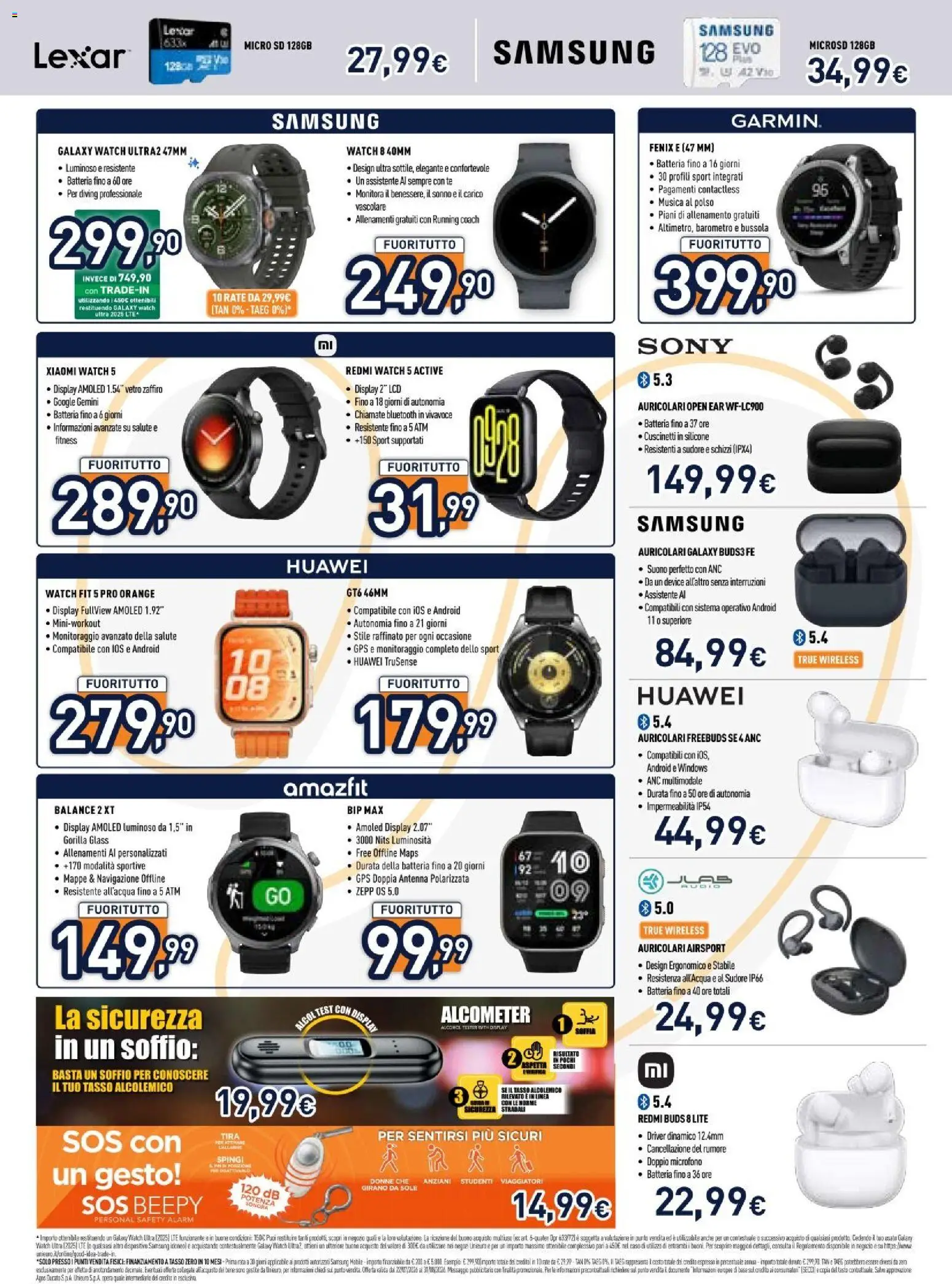 Volantino Unieuro del 27/07/2026 | Pagina: 10 | Prodotti: Huawei, Tè, Silicone, Samsung
