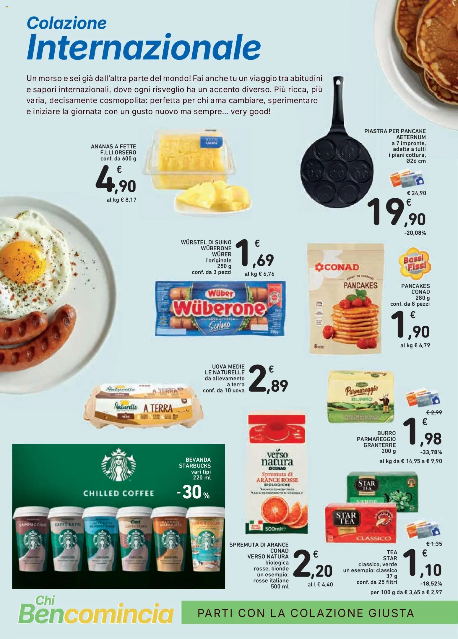 Volantino Conad del 26/08/2026 | Pagina: 18 | Prodotti: Cappuccino, Arance, Latte, Wurstel