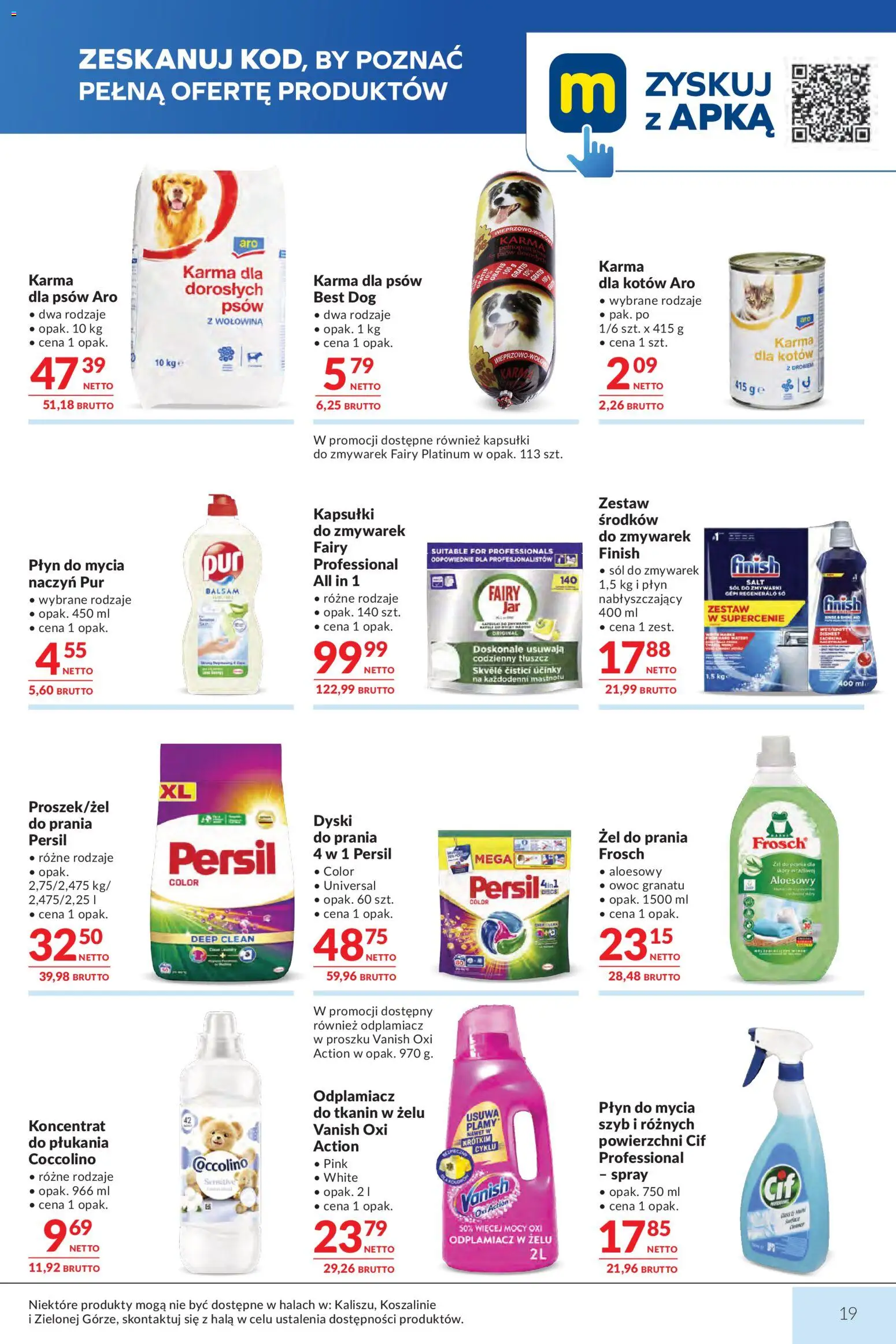 Makro gazetka od 01.09.2026 | Strona: 19 | Produkty: Kapsułki, Fairy platinum, Coccolino, Sól