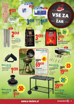 E.leclerc katalog akcije – veljaven od 24.06.2026 | Stran: 5 | Izdelki: Zar, Lesni briketi, Grill, Voziček