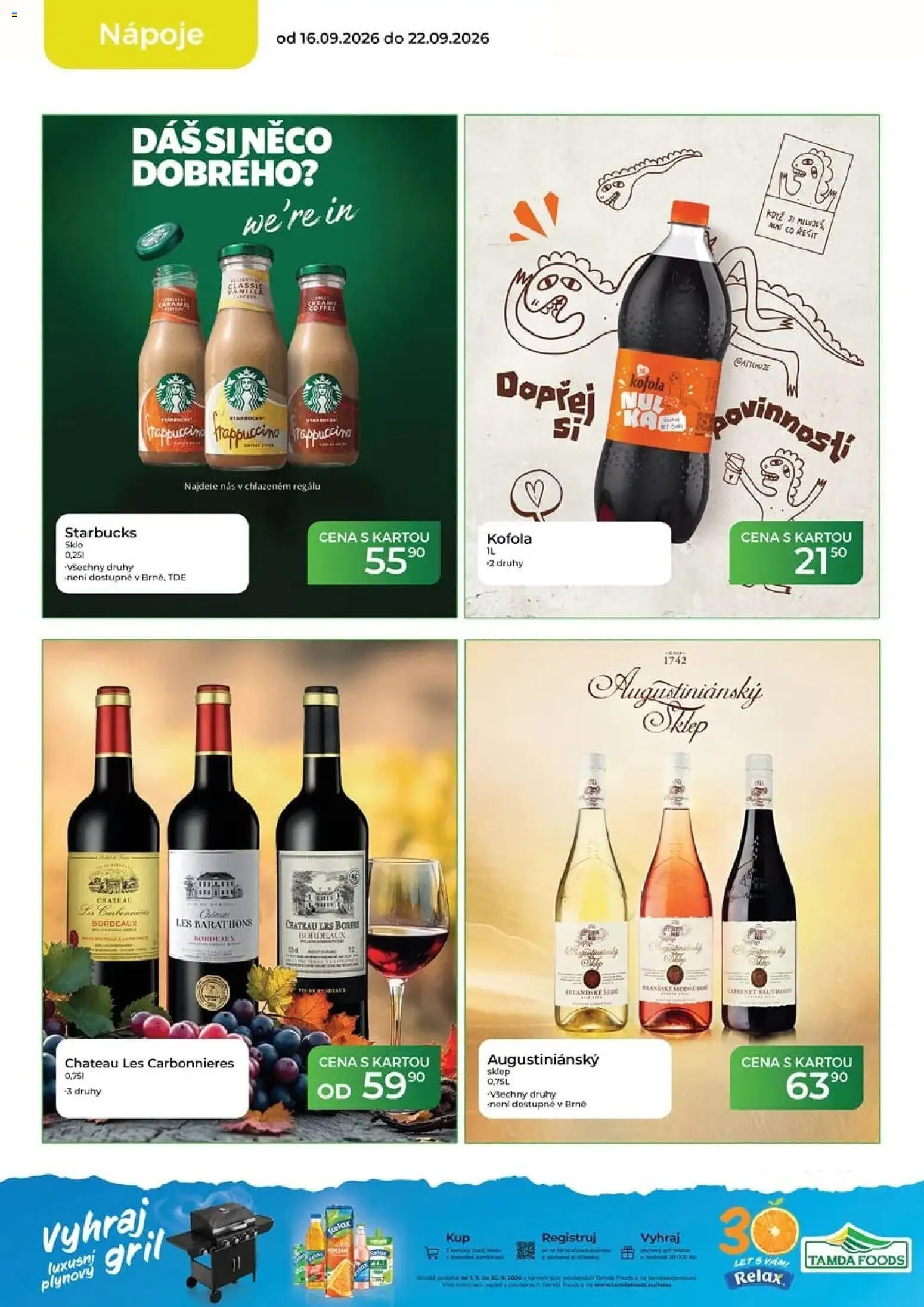 Tamda Foods leták od 16.09.2026 | Strana: 12 | Produkty: Starbucks, Gril, Cabernet Sauvignon, Kofola