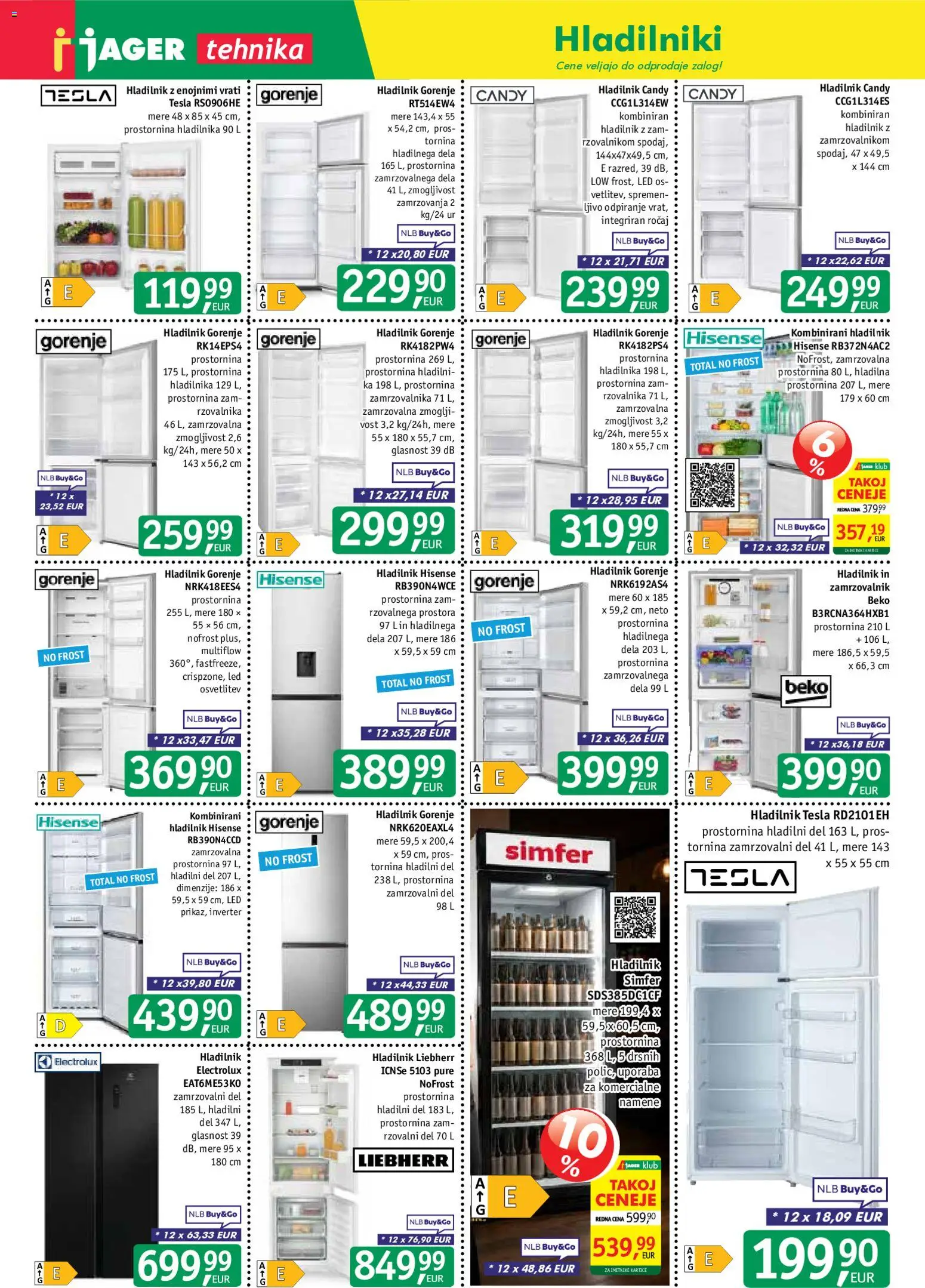 Novi Jager katalog ponudbe – veljaven od 22.07.2026 | Stran: 13 | Izdelki: Hladilnik, Zamrzovalnik