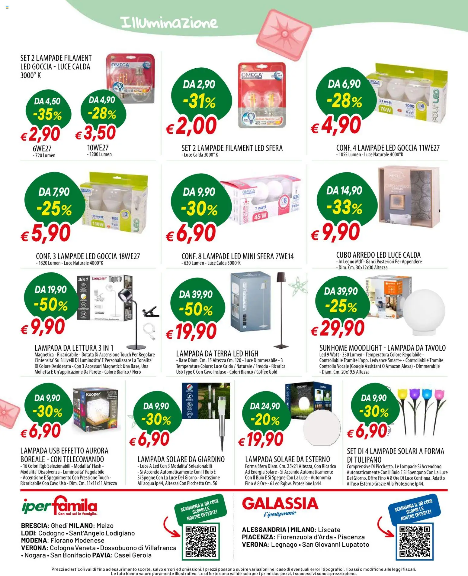 Volantino Galassia del 07/09/2026 | Pagina: 8 | Prodotti: Lampada solare, USB, Tavolo, Lampada