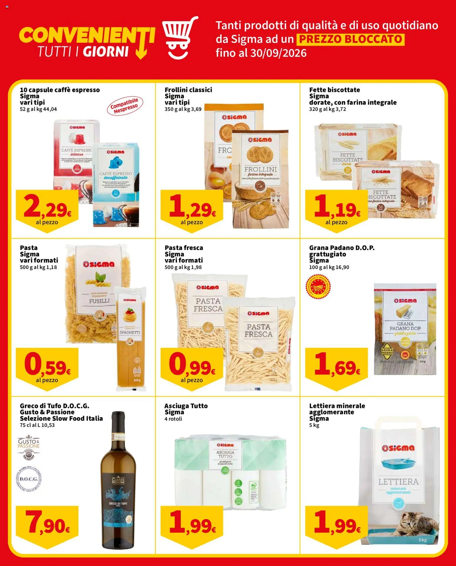 Volantino SIGMA del 25/08/2026 | Pagina: 2 | Prodotti: Caffè, Pasta, Fusilli, Spaghetti