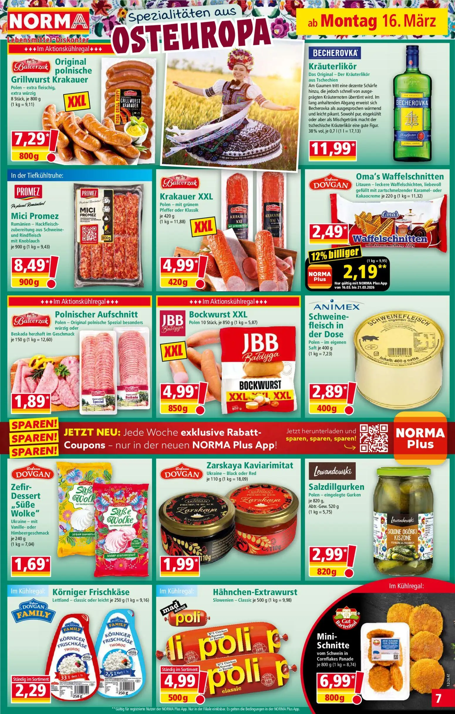 Norma Flugblatt gültig ab 16.03.2026 | Seite: 7 | Produkte: Gurken, Grill, Saft, Rindfleisch