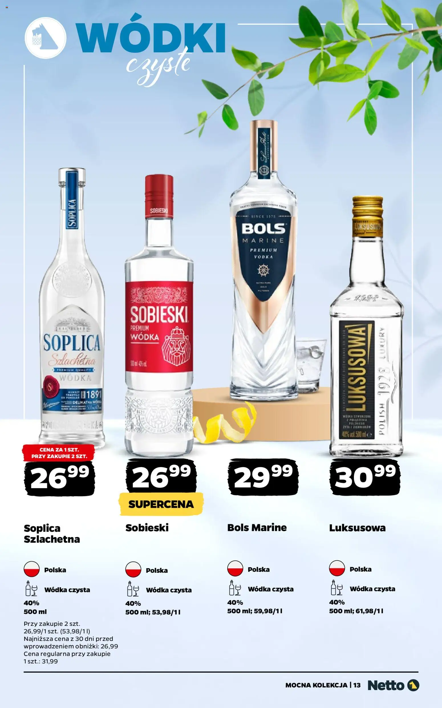 Netto gazetka - Alkohole mocne od 11.05.2026 | Strona: 13 | Produkty: Soplica wódka, Vodka, Wódka