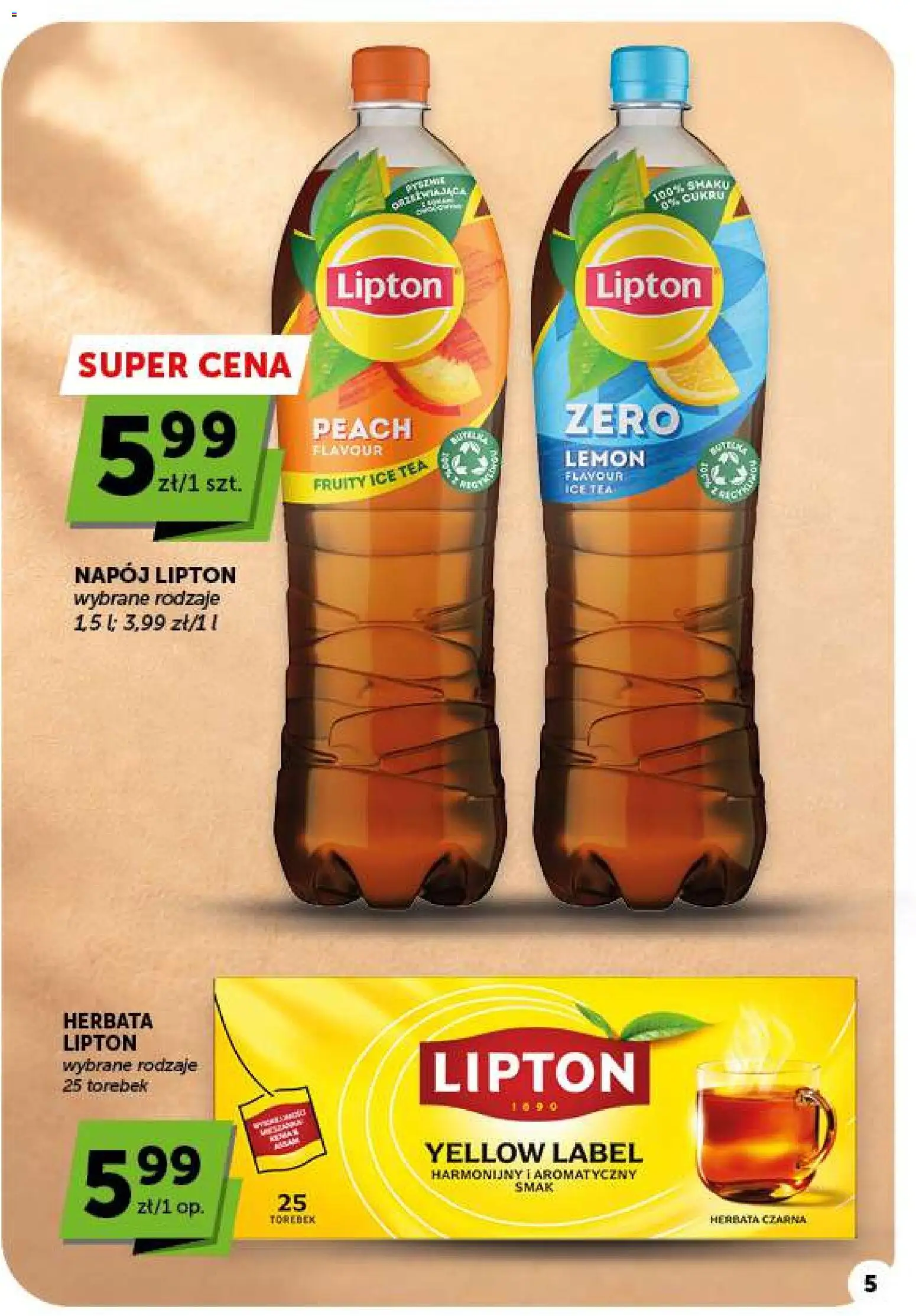 ABC gazetka - Minimarket od 22.10.2026 | Strona: 5 | Produkty: Herbata czarna, Ice Tea, Herbata lipton, Herbata