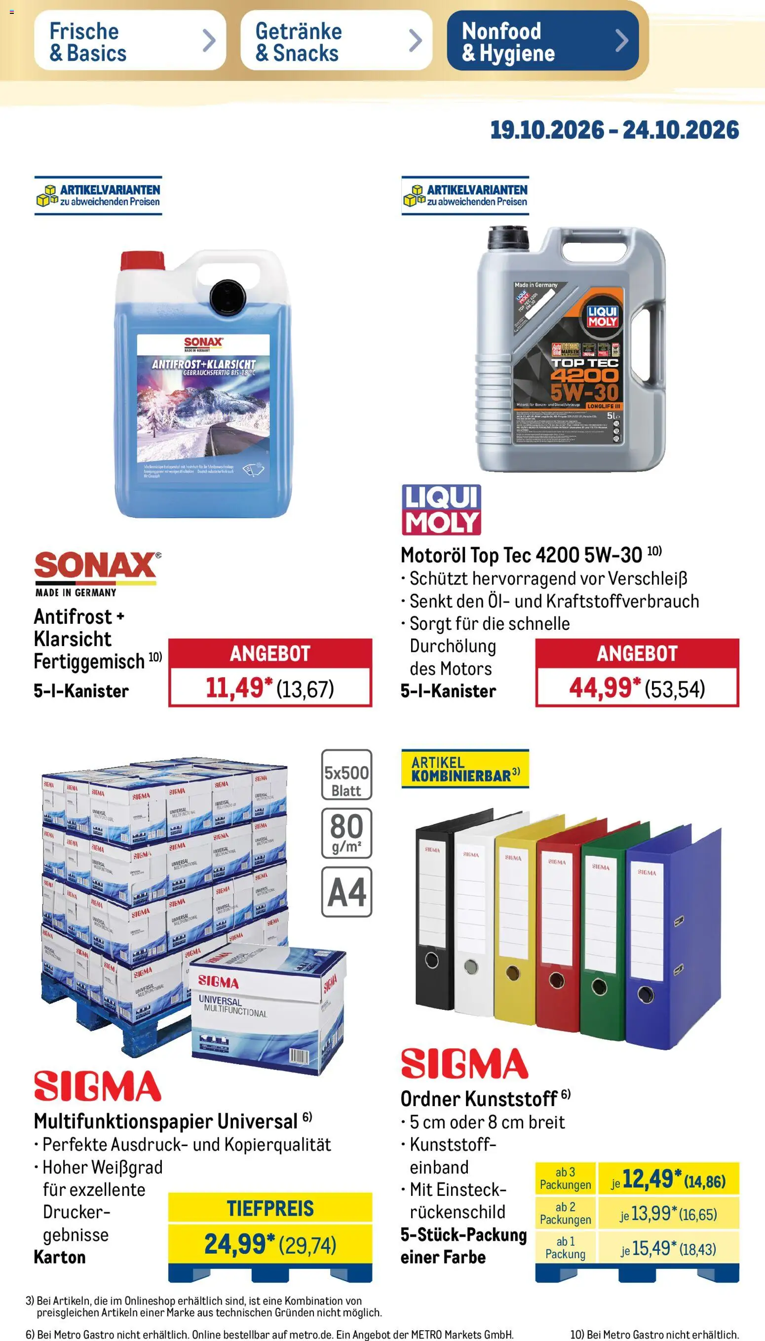 Metro NonFood-Angebote – gültig ab 19.10.2026 | Seite: 14 | Produkte: Top, Öl, Drucker