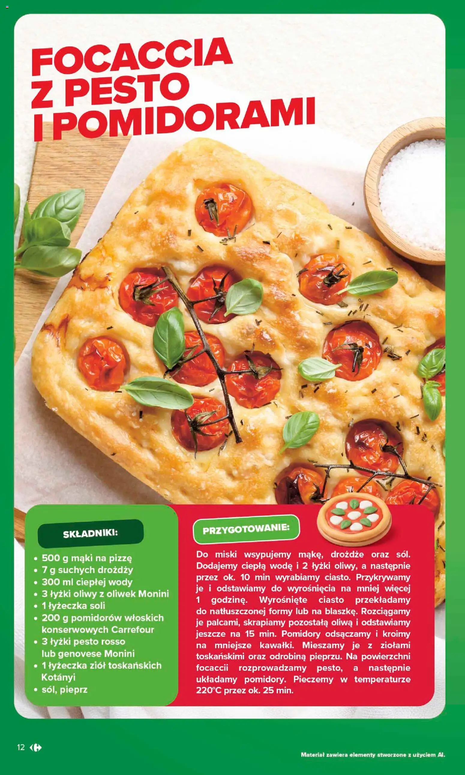 Carrefour gazetka - Kuchnia śródziemnomorska od 29.06.2026 | Strona: 12 | Produkty: Ciasto, Pesto, Pomidory, Pieprz