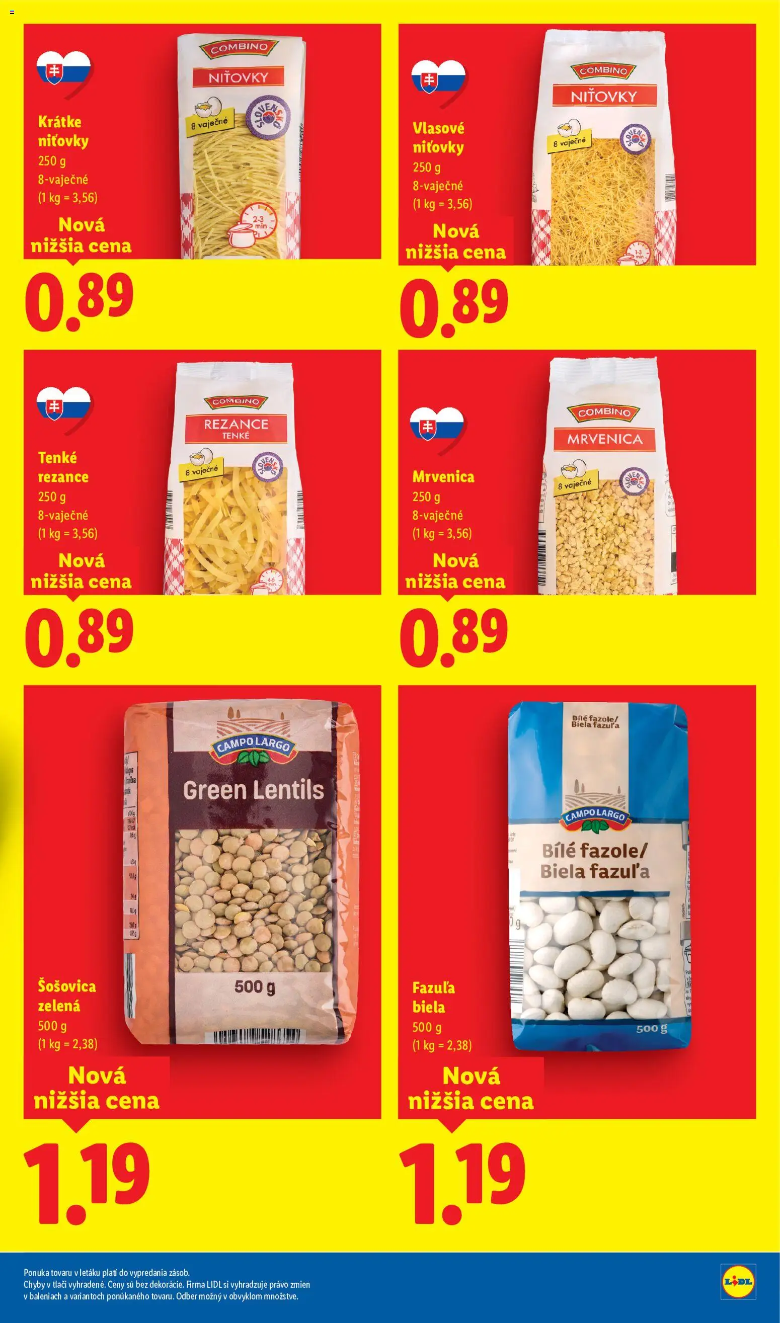 Nové Lidl akcie – leták je platný od 03.07.2026 | Strana: 15 | Produkty: Fazuľa, Šošovica, Rezance