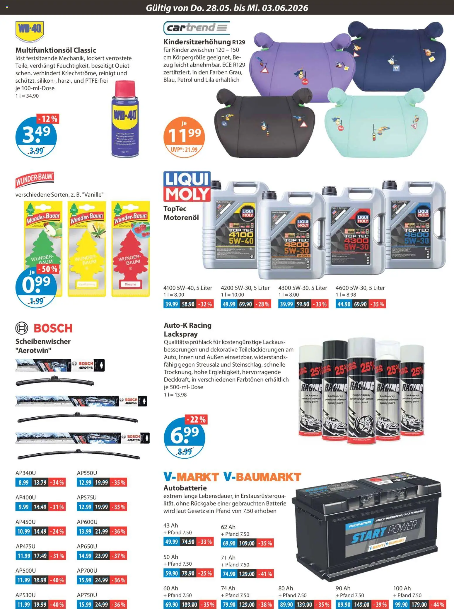 V-Markt Schwaben / Oberbayern – gültig ab 28.05.2026 | Seite: 17 | Produkte: Top, Bosch, Batterie