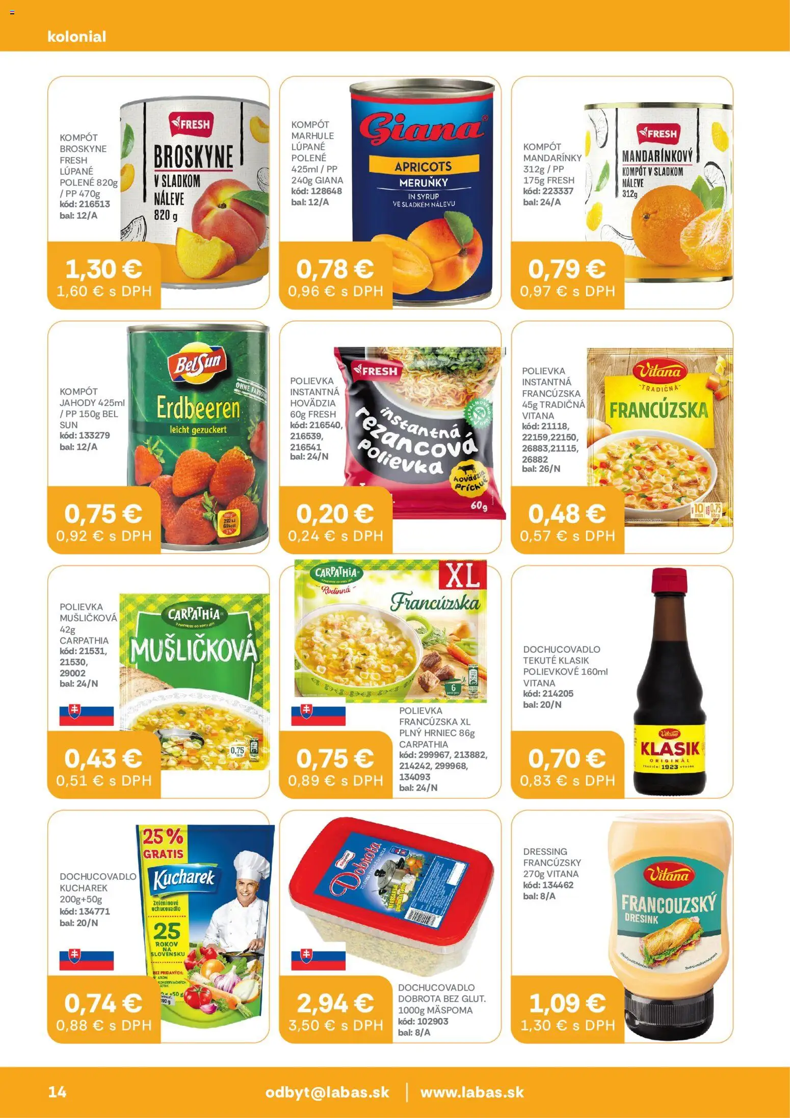 Nové Labaš akcie – leták je platný od 05.06.2026 | Strana: 14 | Produkty: Jahody, Mandarinky, Marhule, Broskyne