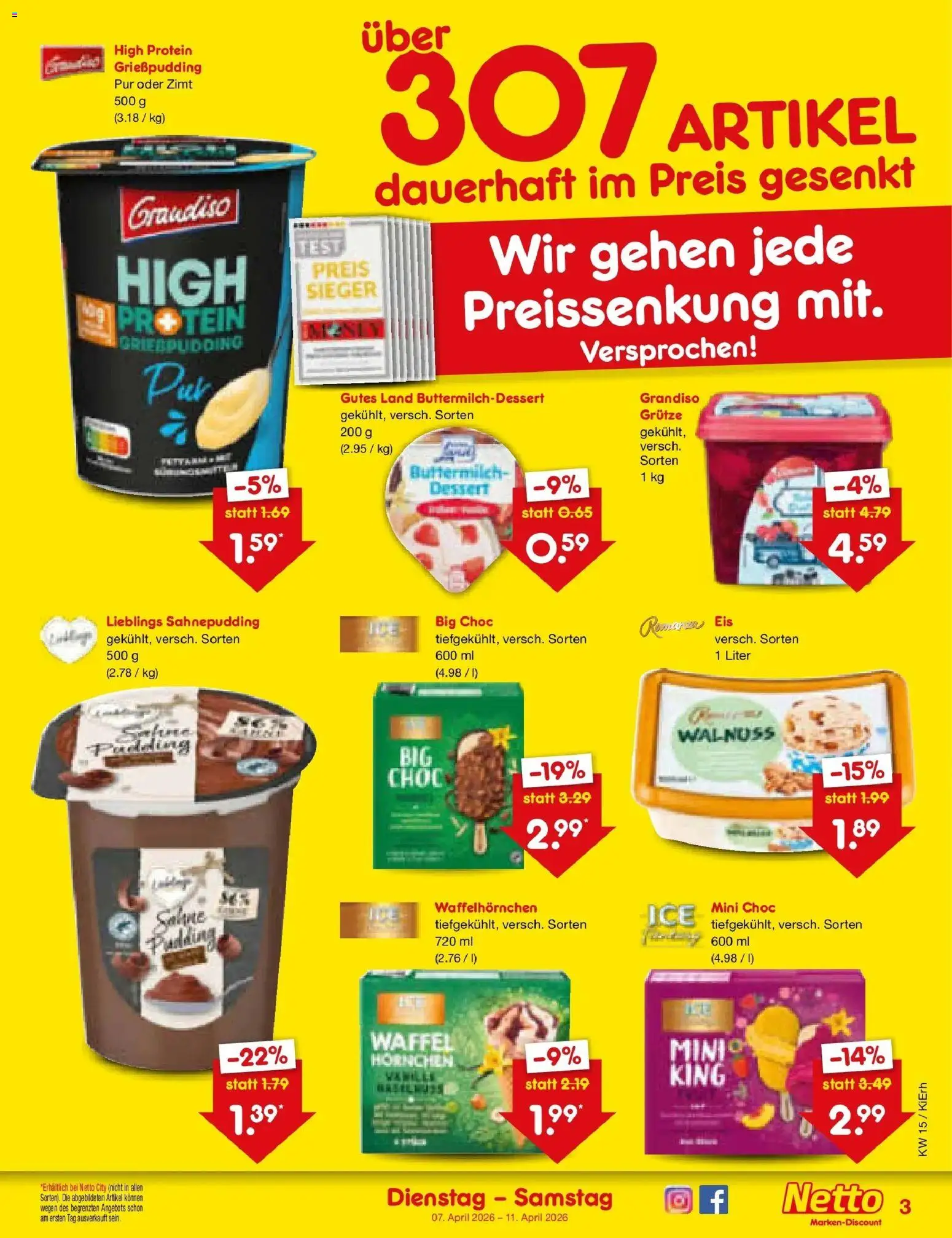 Netto Marken-Discount Prospekt München	 – gültig ab 07.04.2026 | Seite: 29 | Produkte: Buttermilch, Eis