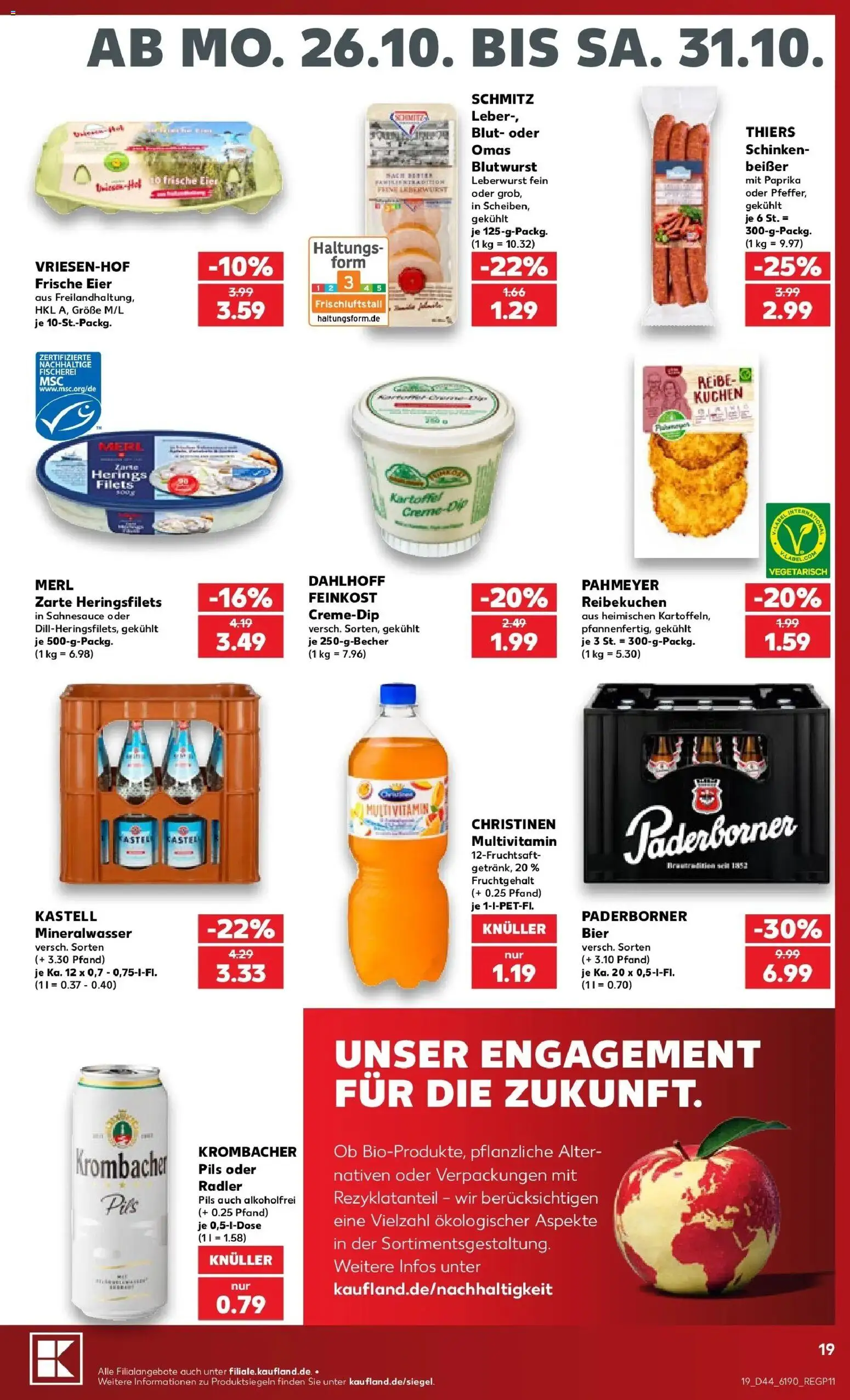 Prospekt Kaufland ab 26.10.2026 » Angebote Online zum Blättern | Seite: 23 | Produkte: Eier, Pils, Mineralwasser, Paprika
