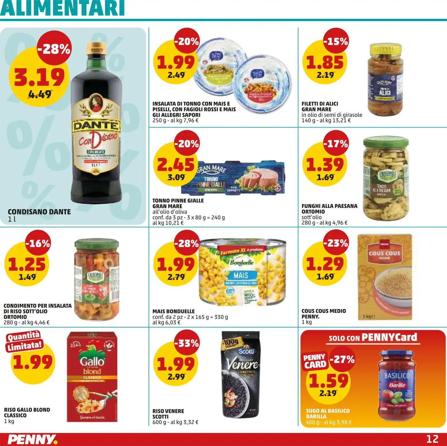 Volantino PENNY del 13/08/2026 | Pagina: 12 | Prodotti: Tonno, Sugo, Insalata di tonno, Insalata di riso