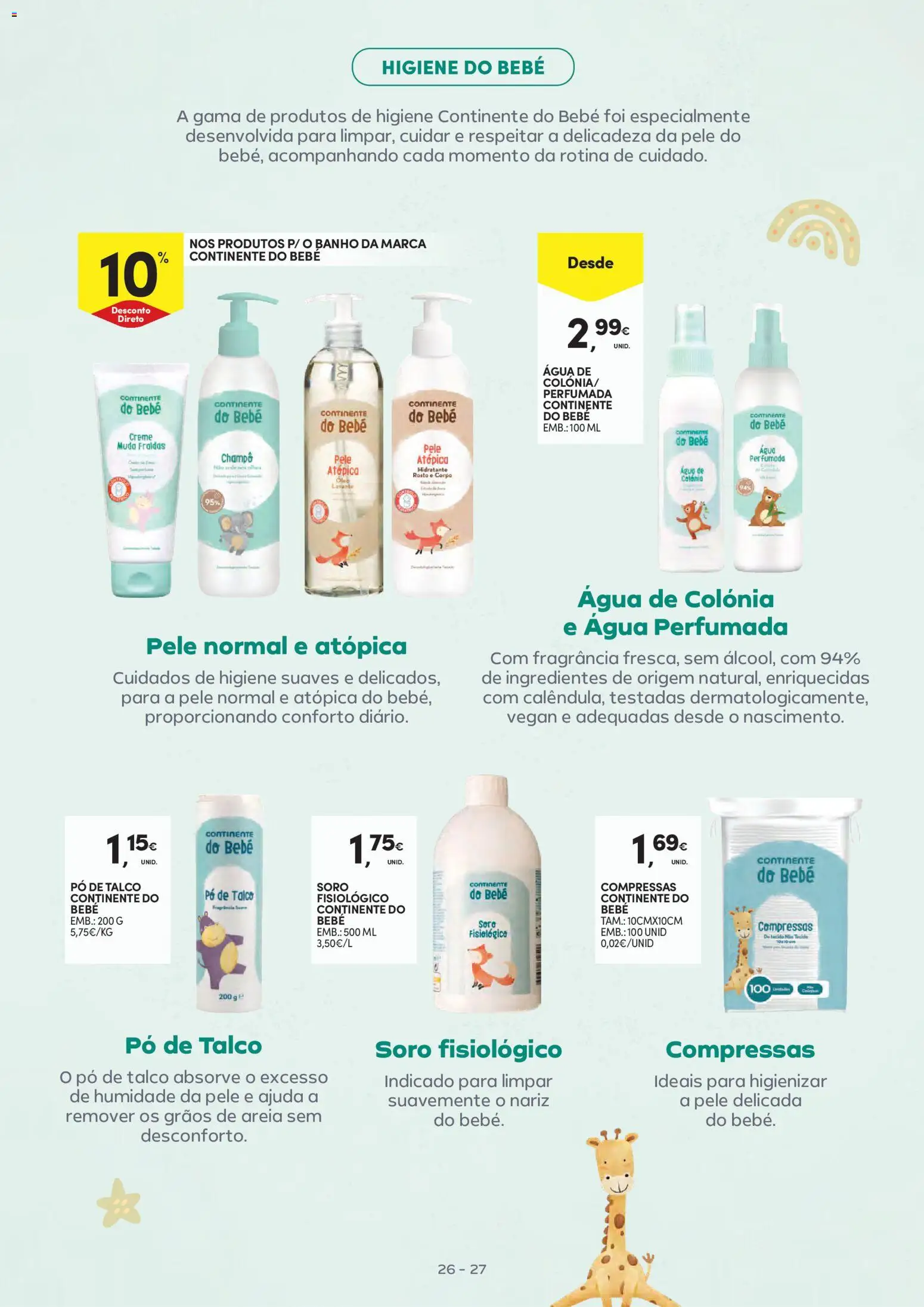 Continente Bebé Verão │ válido de 30/06/2026 | Página: 27 | Produtos: Areia, Pó, Banho, Creme