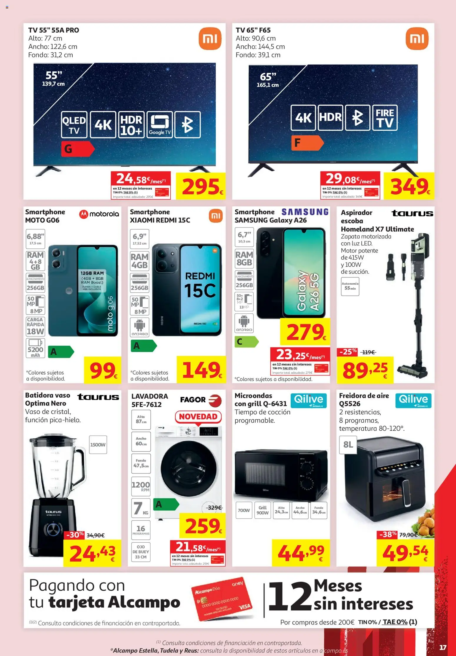 Alcampo folleto │ válido desde el 16.06.2026 | Página: 17 | Productos: Smartphone Samsung, Smartphone, Lavadora, Freidora