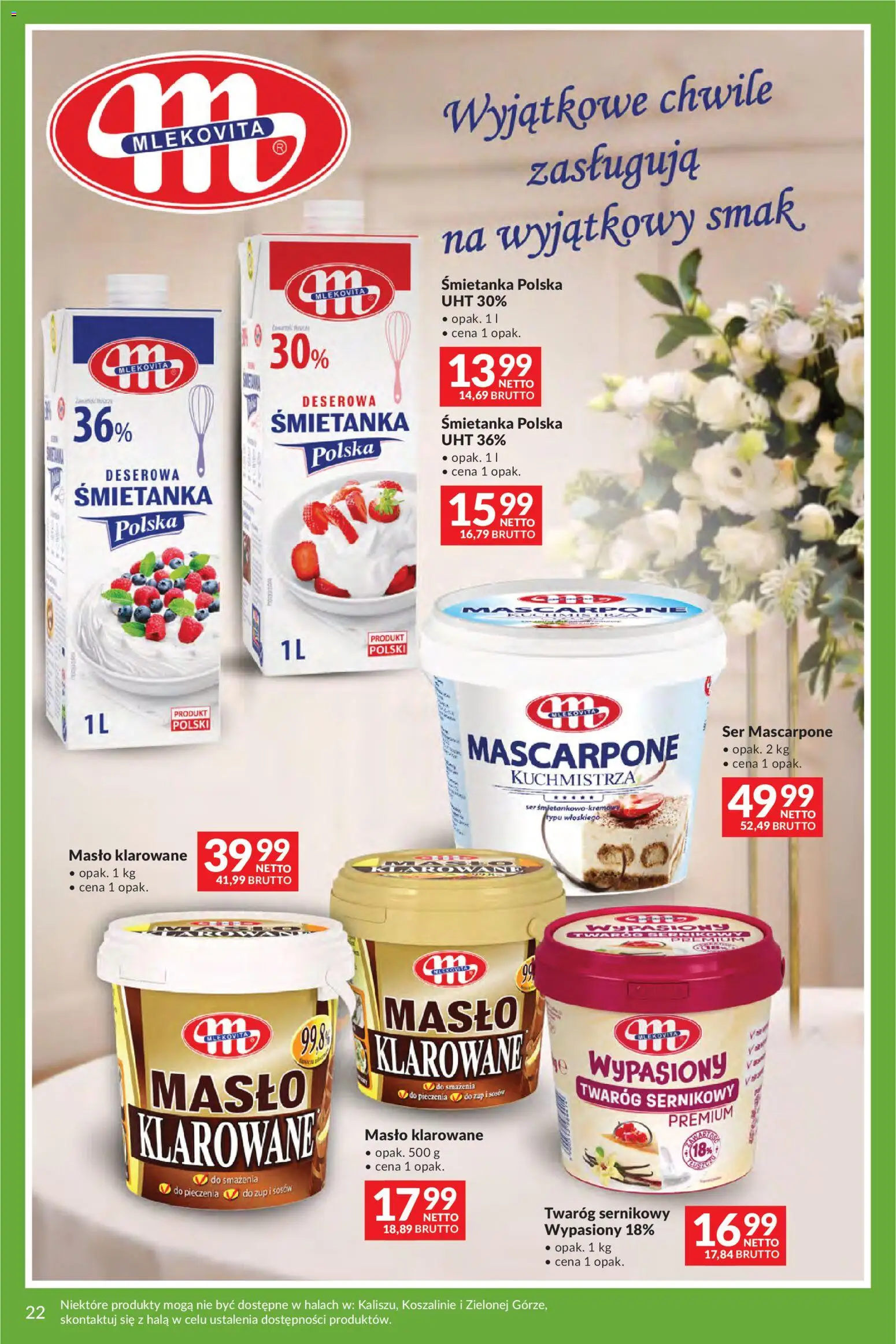 Makro gazetka - Uroczystości od 12.05.2026 | Strona: 22 | Produkty: Masło klarowane, Mascarpone, Masło, Ser mascarpone