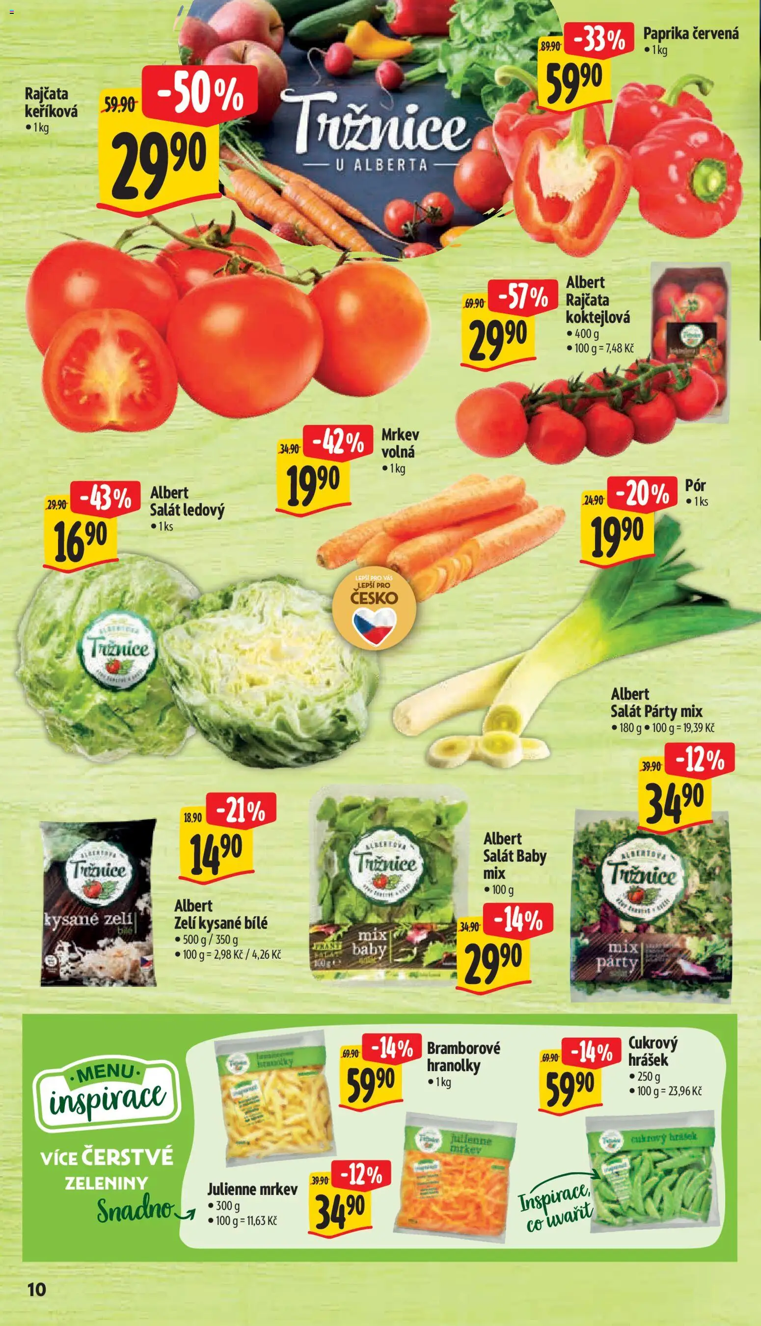 Albert leták - Supermarket od 15.07.2026 | Strana: 18 | Produkty: Zelí, Hranolky, Mrkev, Salát
