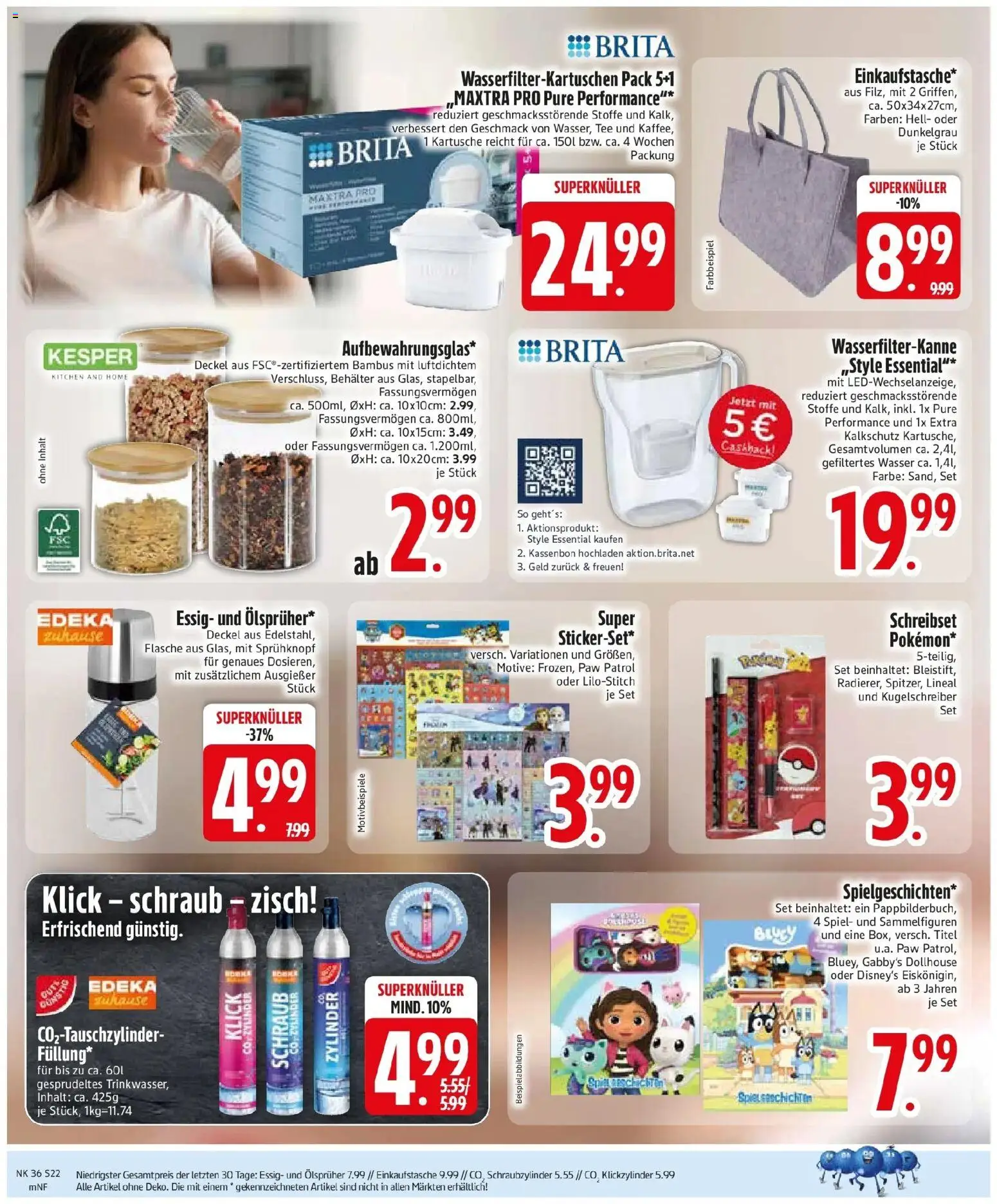 Edeka Prospekt München (ab 31.08.2026) » Angebote Online | Seite: 24 | Produkte: Spiel, Essig, Wasser, Tee