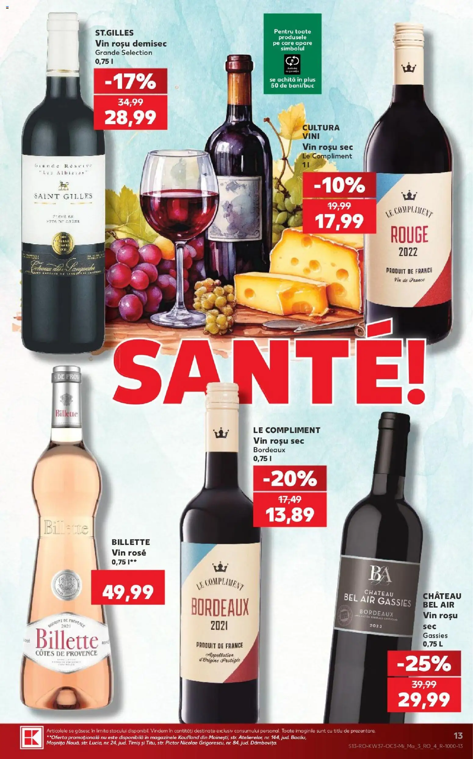 Kaufland Slatina 09.09.2026 - Revista si Oferta | Pagină: 13 | Produse: Vin rosu, Vin rose, Vin, Plus