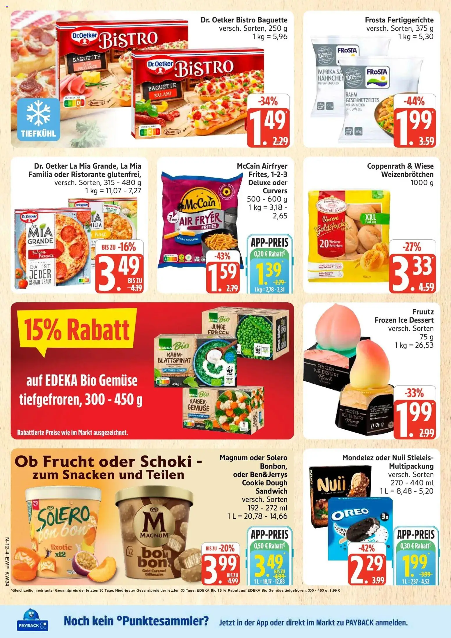 Edeka Prospekt Rostock (ab 17.08.2026) » Angebote Online | Seite: 12 | Produkte: Ristorante, Hahnchen, Baguette, Frosta