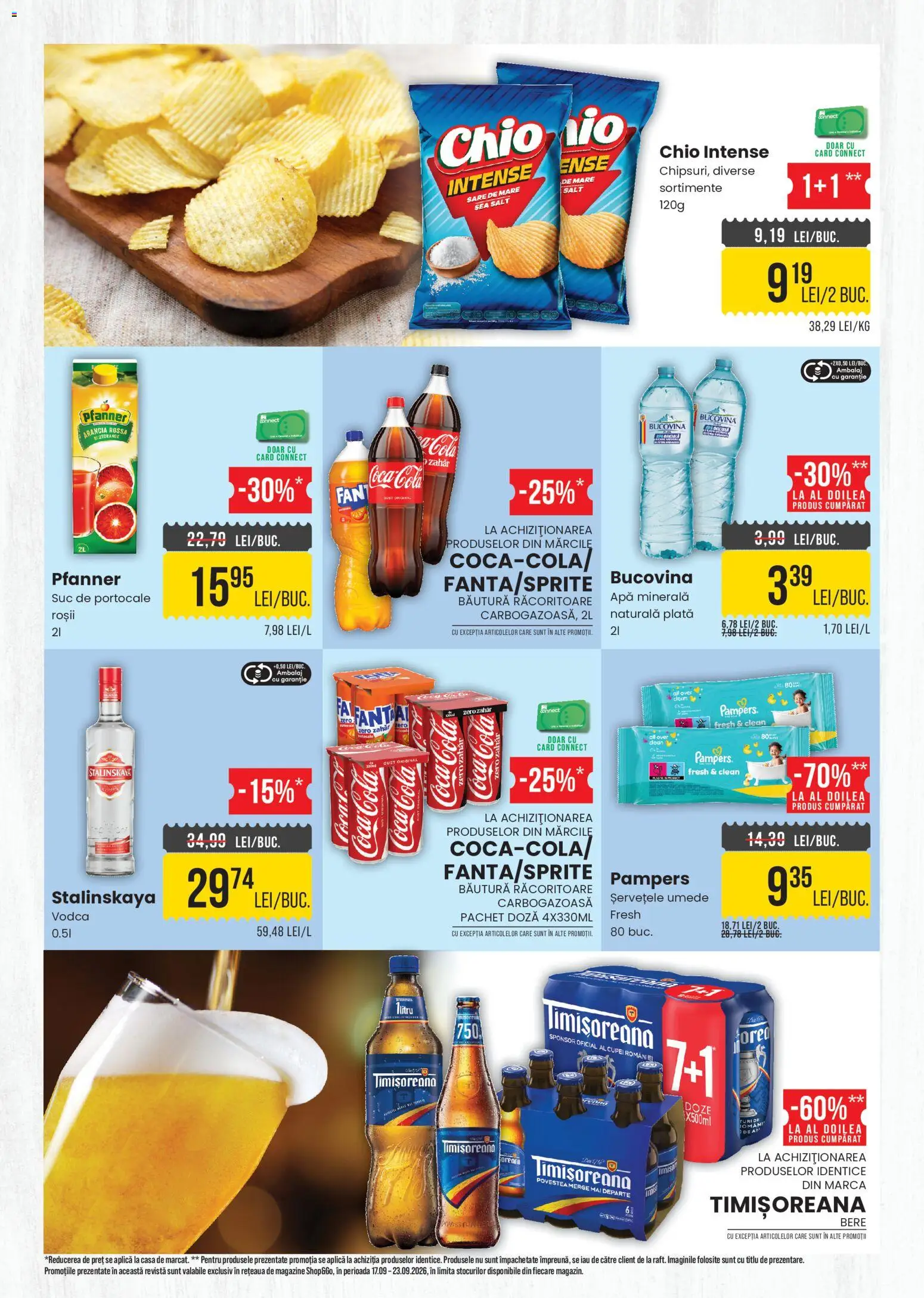 Noul catalog Mega Image – valabil de la 17.09.2026 | Pagină: 5 | Produse: Vodca, Pampers, Apa minerala, Suc