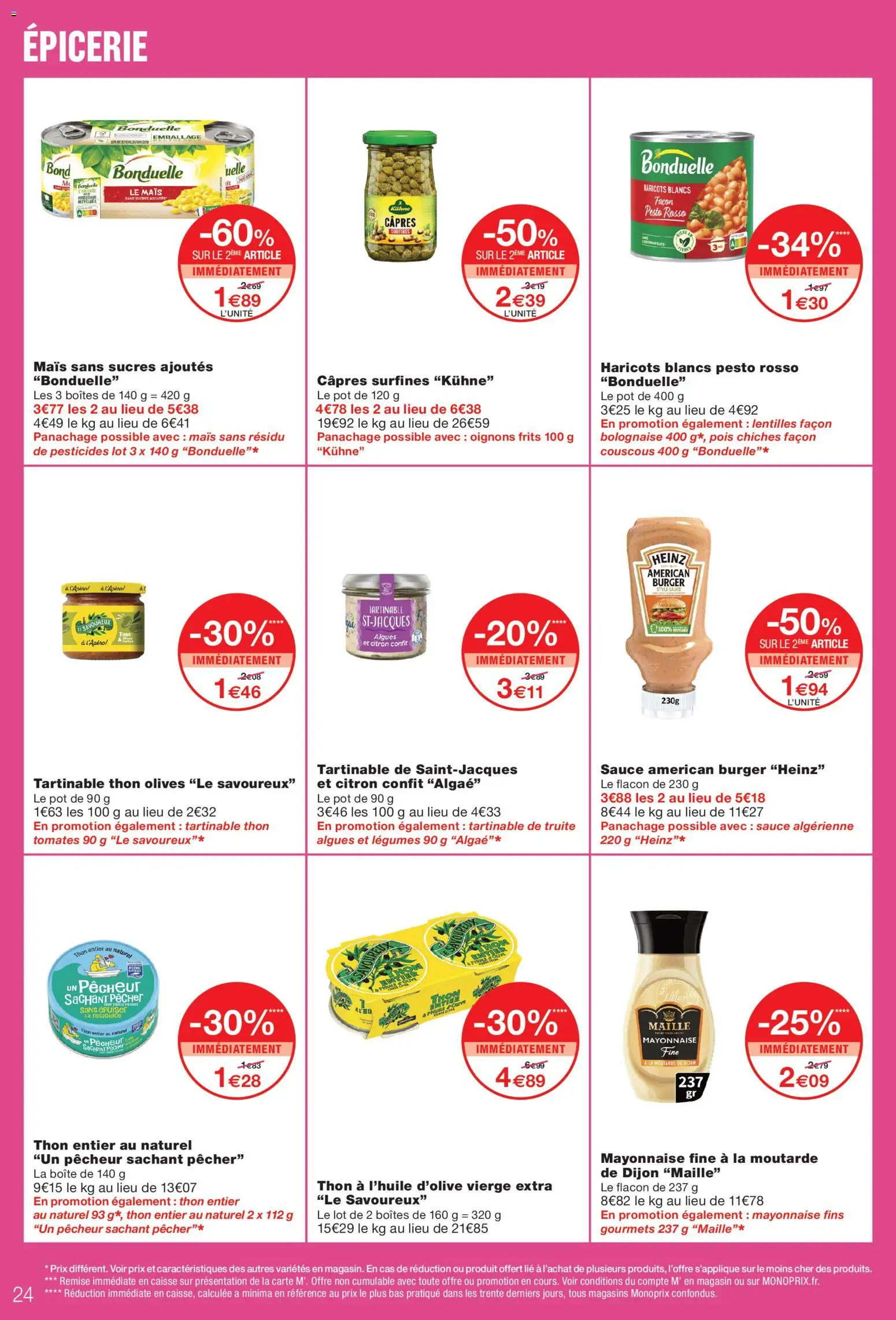 {H1} | Page: 24 | Produits: Thon, Algues, Mayonnaise, Moutarde