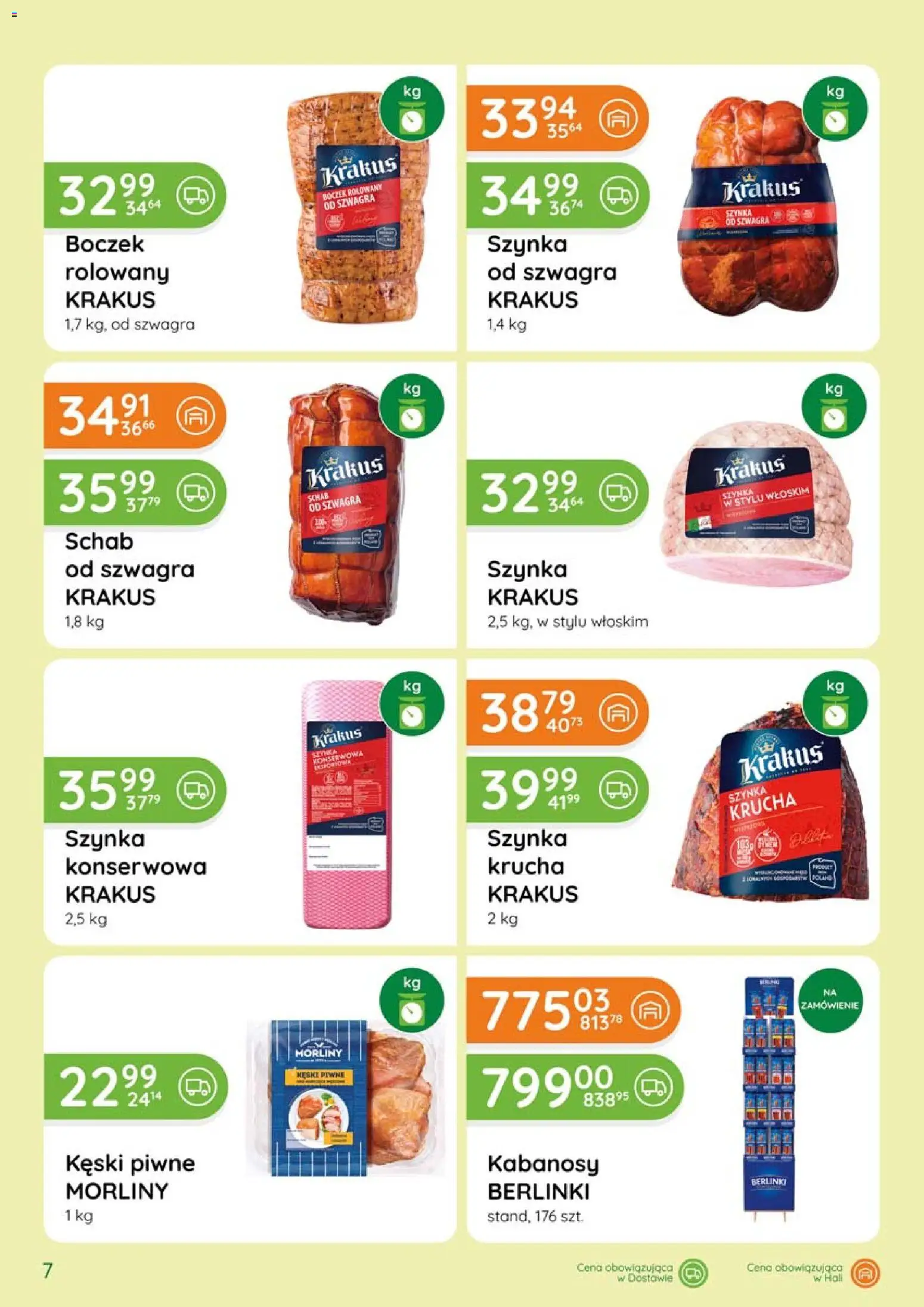 Eurocash gazetka - Katalog Wędlin od 04.06.2026 | Strona: 7 | Produkty: Schab, Kabanosy, Szynka, Boczek