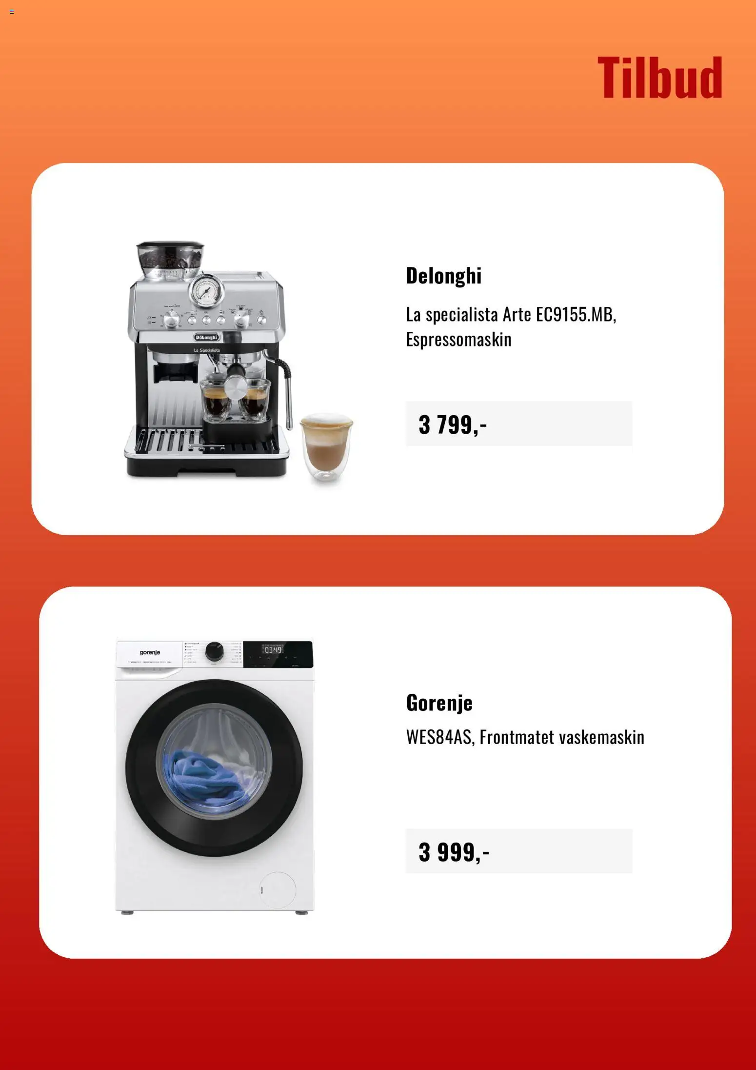 {H1} | Side: 3 | Produkter: Espressomaskin, Vaskemaskin