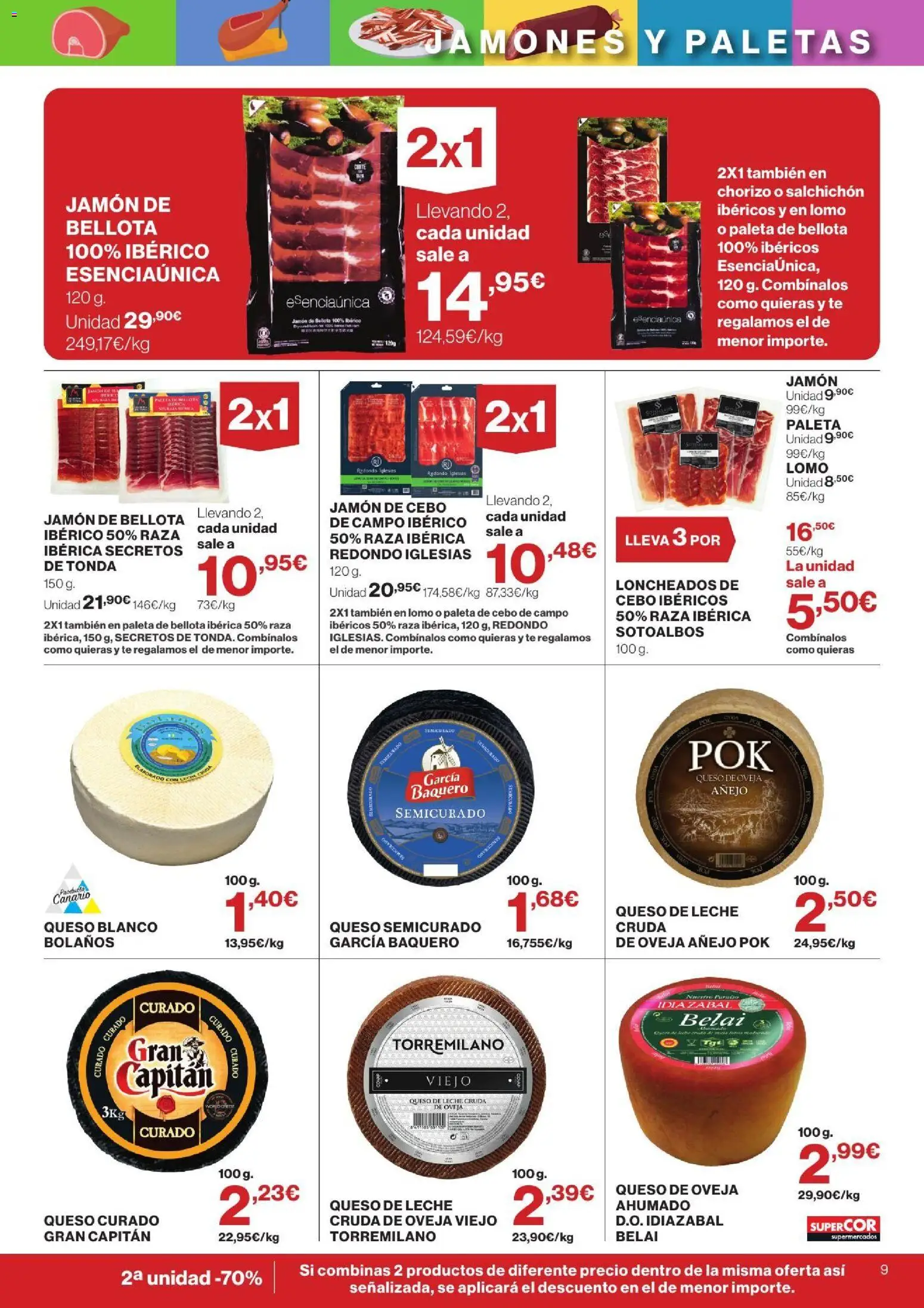 Supercor Canarias │ válido desde el 24/09/2026 | Página: 9 | Productos: Queso, Jamón, Queso curado, Té