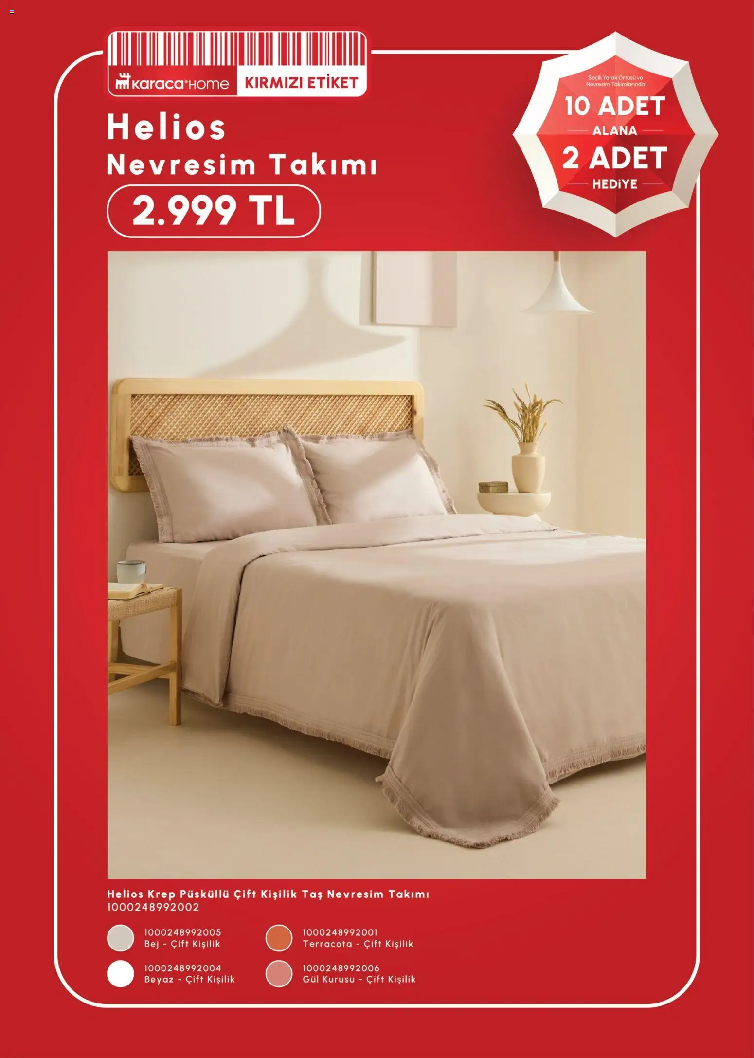 Karaca Home 10 Adet Alana 2 Adet Hediye - 17 Haziran 2026 tarihinden itibaren geçerlidir | Sayfa: 10 | Ürünler: Yatak, Gül, Nevresim, Yatak örtüsü