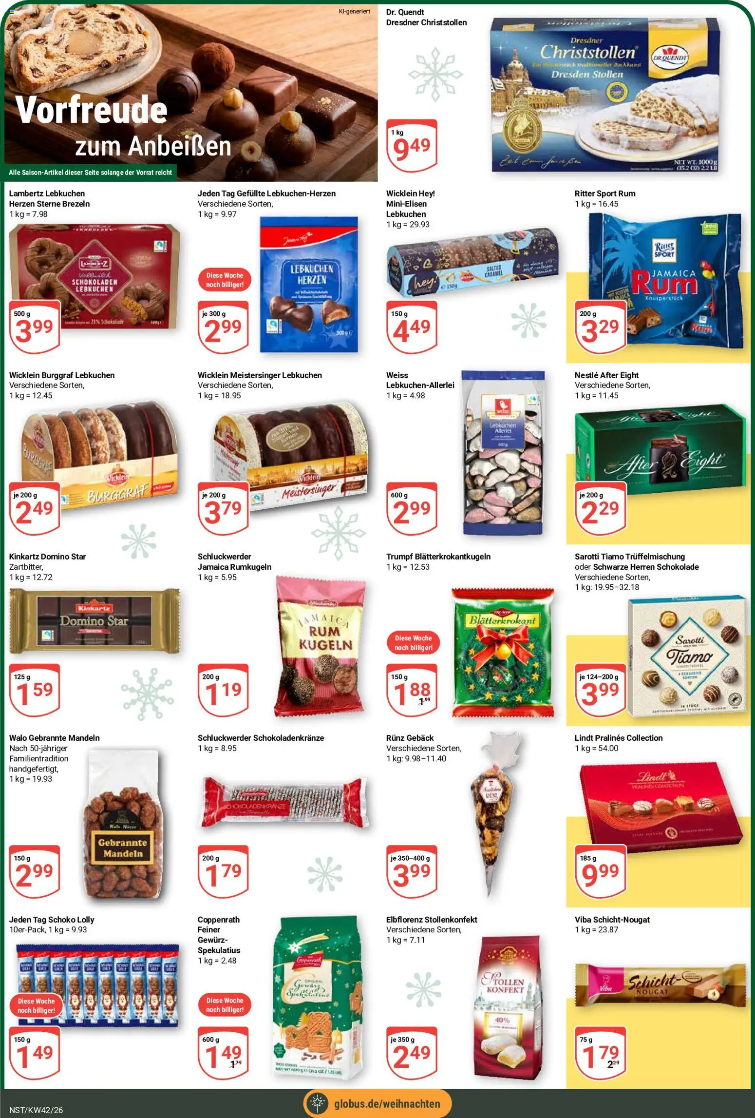 Globus Prospekt Neustadt a.d. Weinstraße – gültig ab 12.10.2026 | Seite: 8 | Produkte: Schokolade, Rum, Ritter sport, Lindt