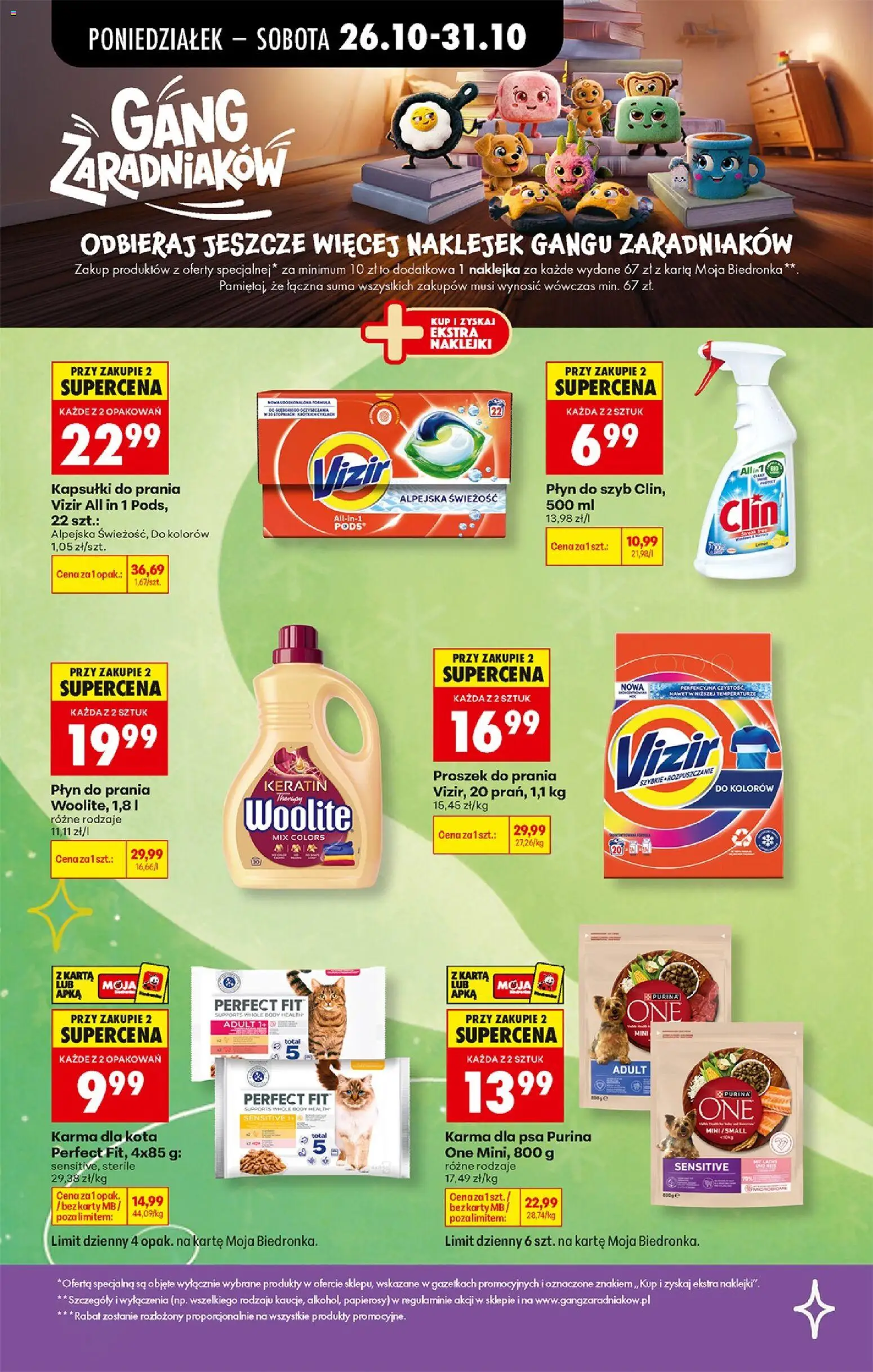 Biedronka Polsko leták - Codziennie niskie ceny od 26.10.2026 | Strana: 35 | Produkty: Purina, Woolite, Karty, Body