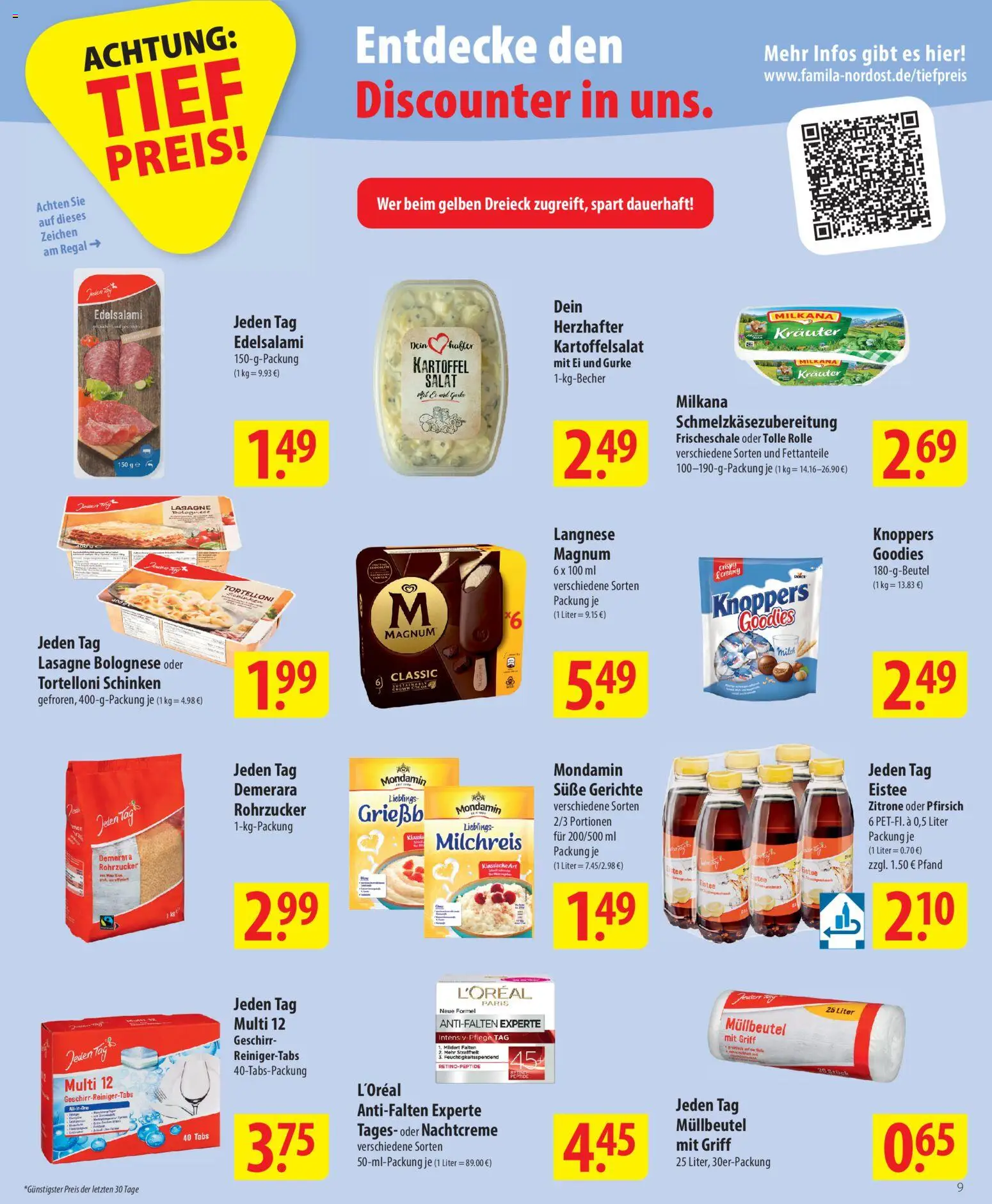 Famila Prospekt 	 – gültig ab 04.05.2026 | Seite: 9 | Produkte: Milkana, Zitrone, Knoppers, Schinken