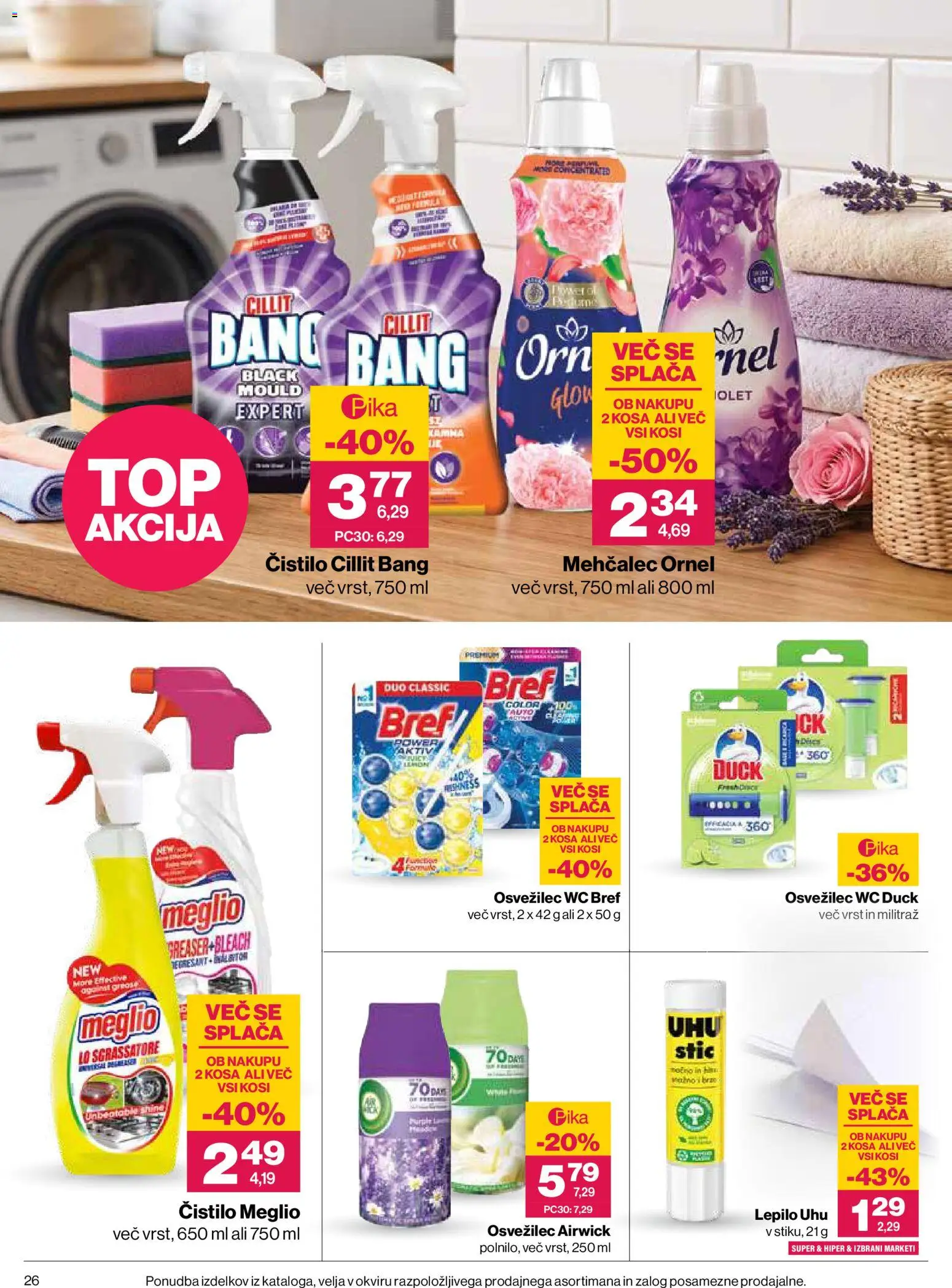 Novi Mercator katalog ponudbe – veljaven od 22.10.2026 | Stran: 26 | Izdelki: Mehčalec, Lepilo