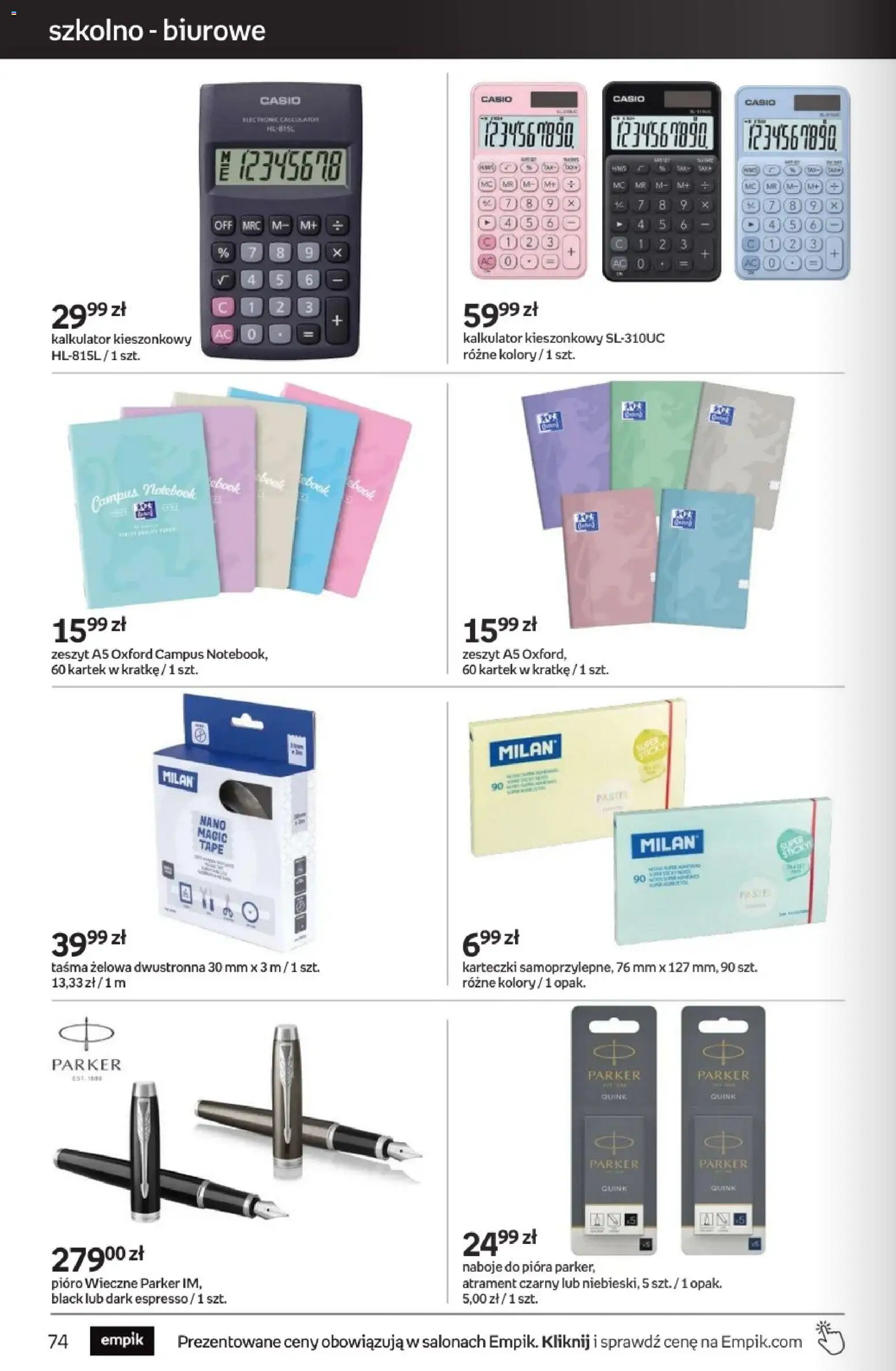 Empik promocje od 03.06.2026 | Strona: 74 | Produkty: Kalkulator, Notebook, Zeszyt