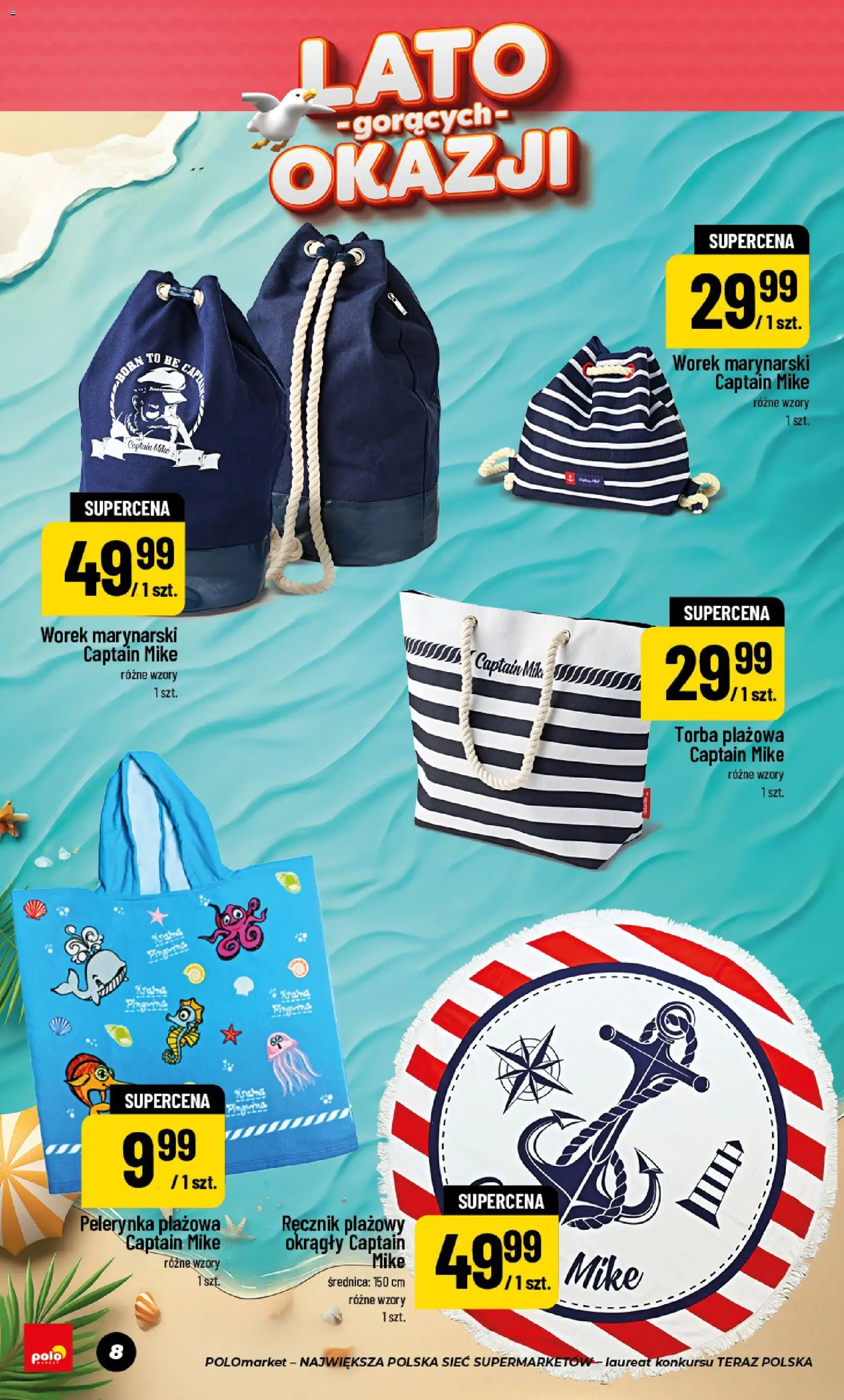Nowa POLOmarket gazetka od jutra 24.06.2026 | Strona: 8 | Produkty: Torba, Torba plażowa