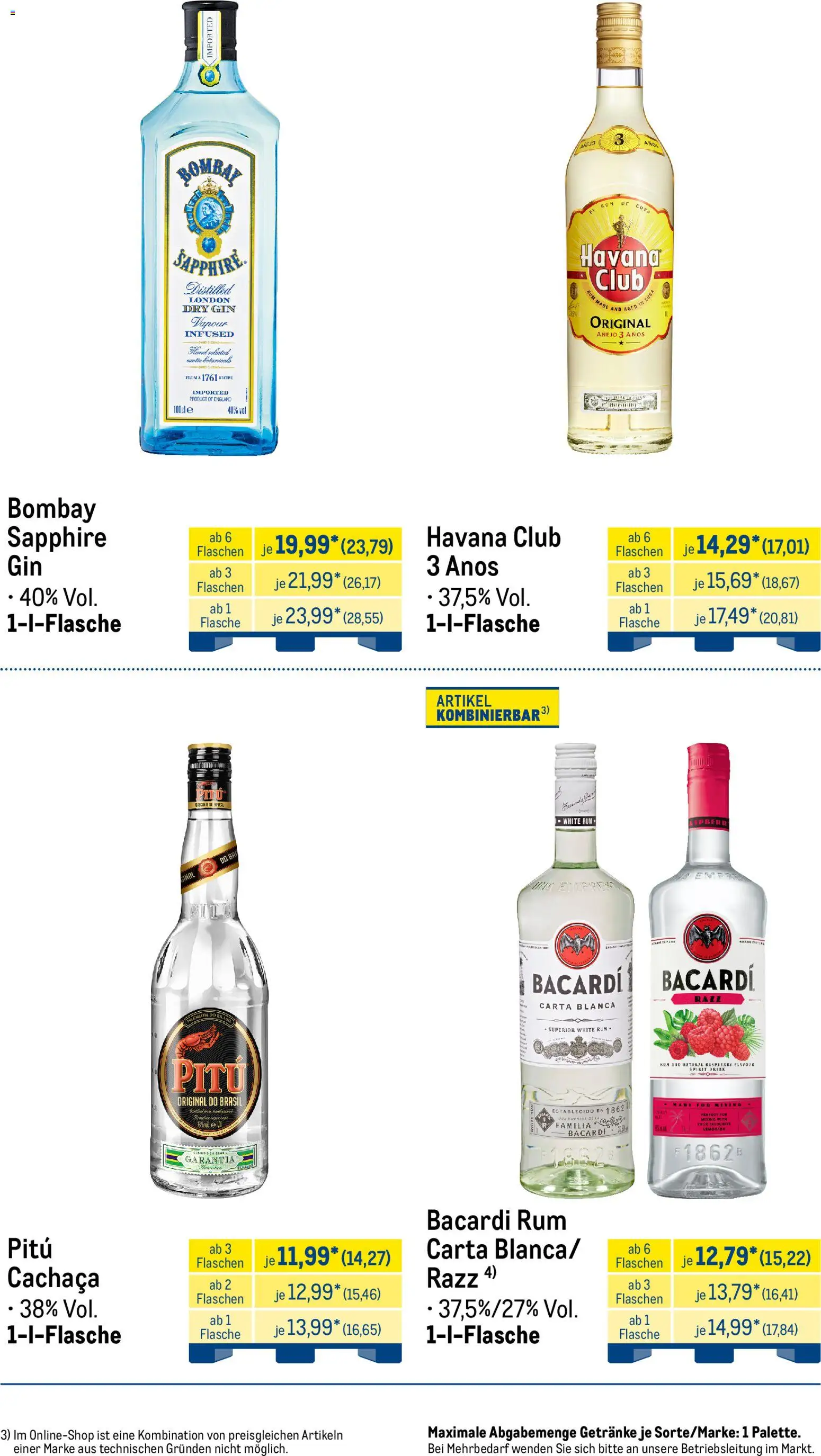 Metro Monats-Menü – gültig ab 01.06.2026 | Seite: 32 | Produkte: Havana club, Bacardi, Rum, Gin