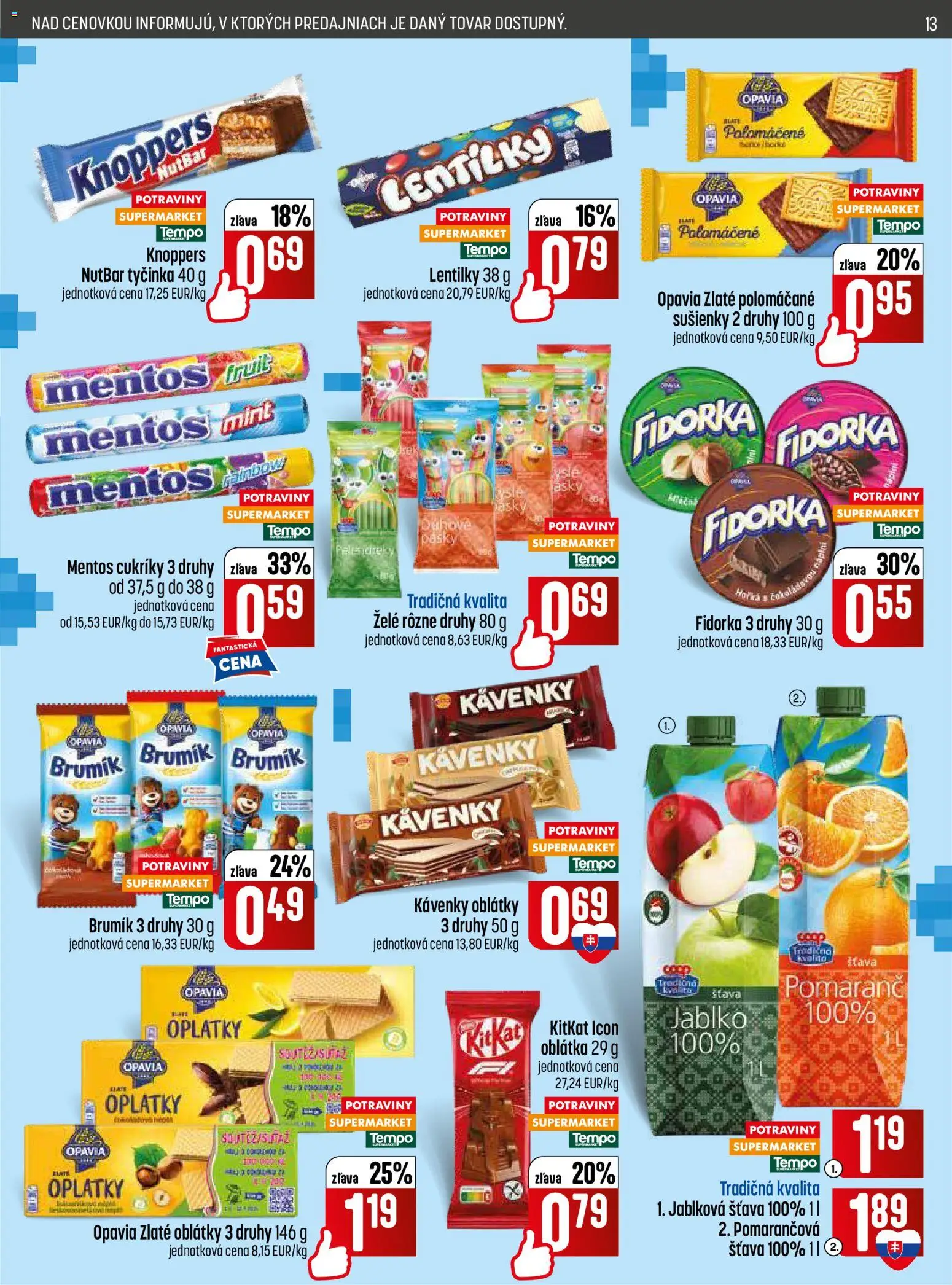 Nové COOP Jednota akcie – leták je platný od 11.06.2026 | Strana: 13 | Produkty: Cukríky